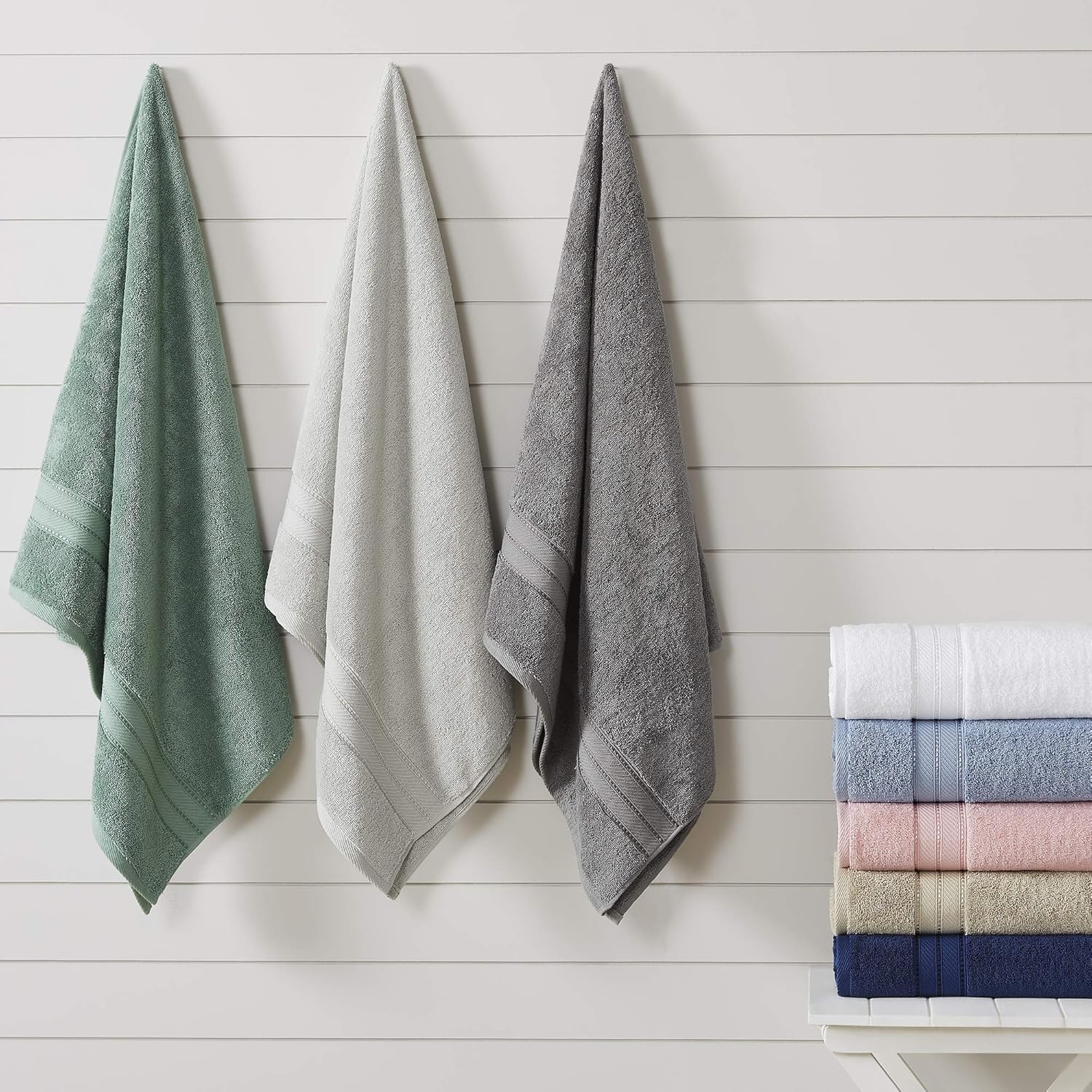 Modern Threads - 6-Piece Combed Cotton Towel Set in Charcoal