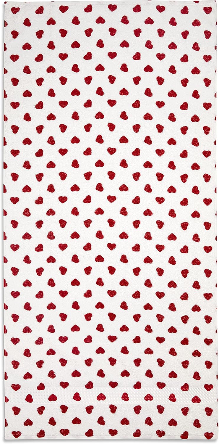Cackleberry Home Red Hearts Bath Towels Set of 2