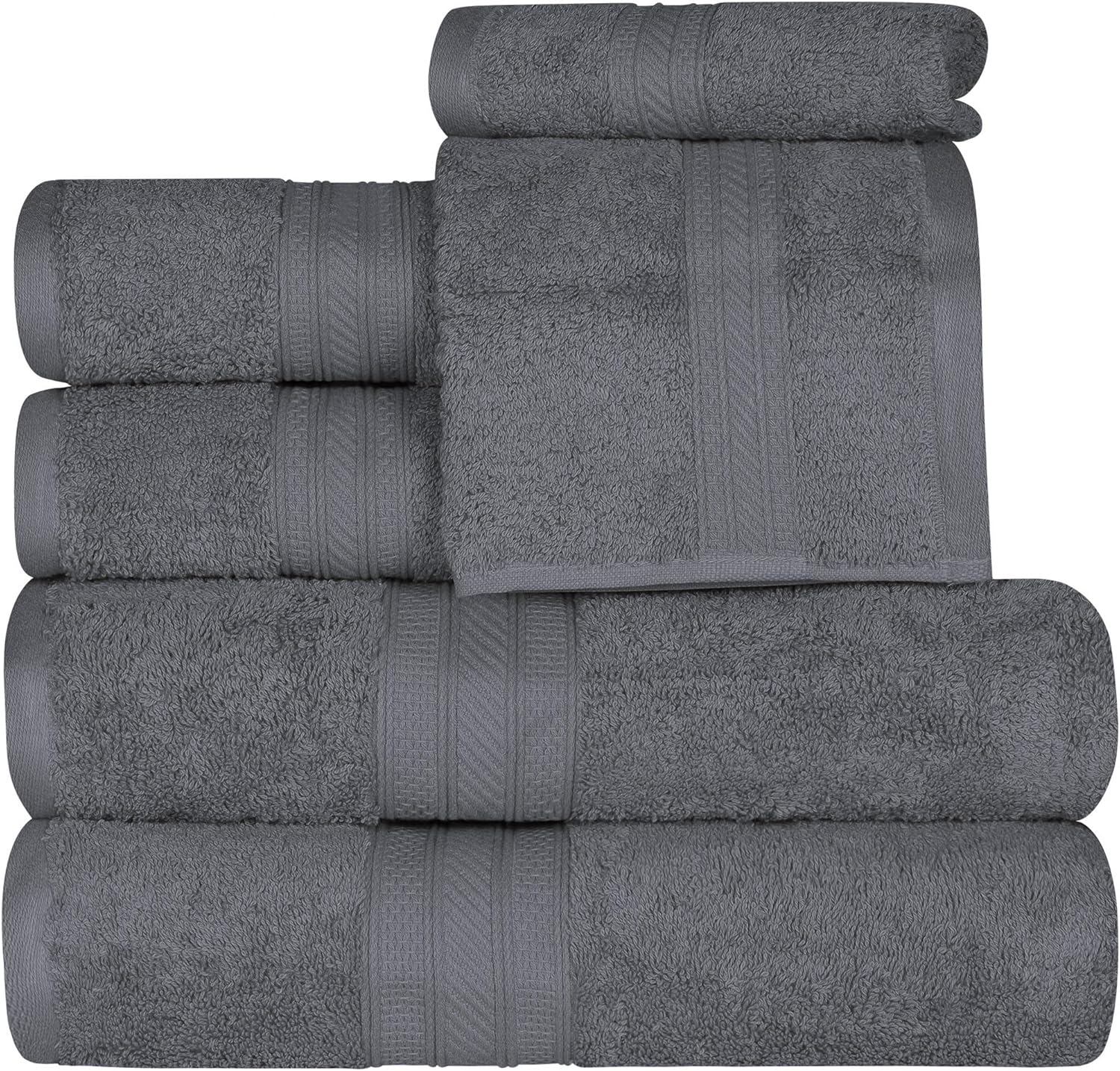 BLUENILEMILLS 700 GSM 6-Piece Cotton Towel Set Grey