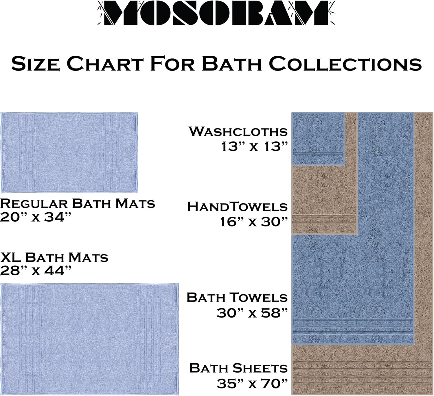 Mosobam 4pc Luxury Turkish Towel Set - Bamboo Viscose Combed Cotton
