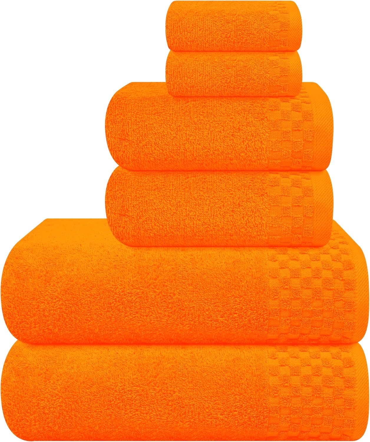 MyOwn Premium Cotton Towel Set 6-Pack Orange