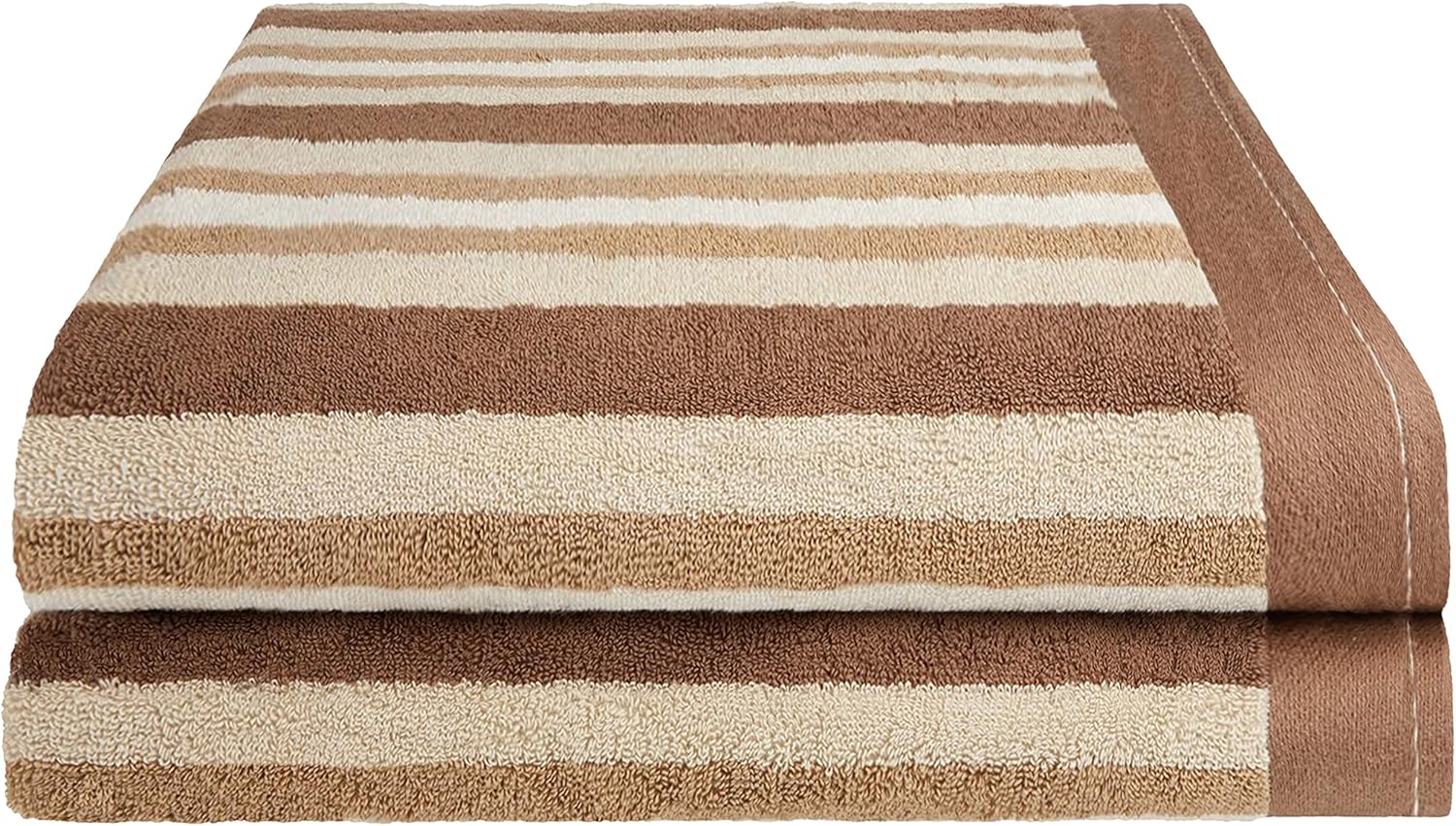 Superior Luxurious Stripes Bath Sheet Set 2-Piece Chocolate