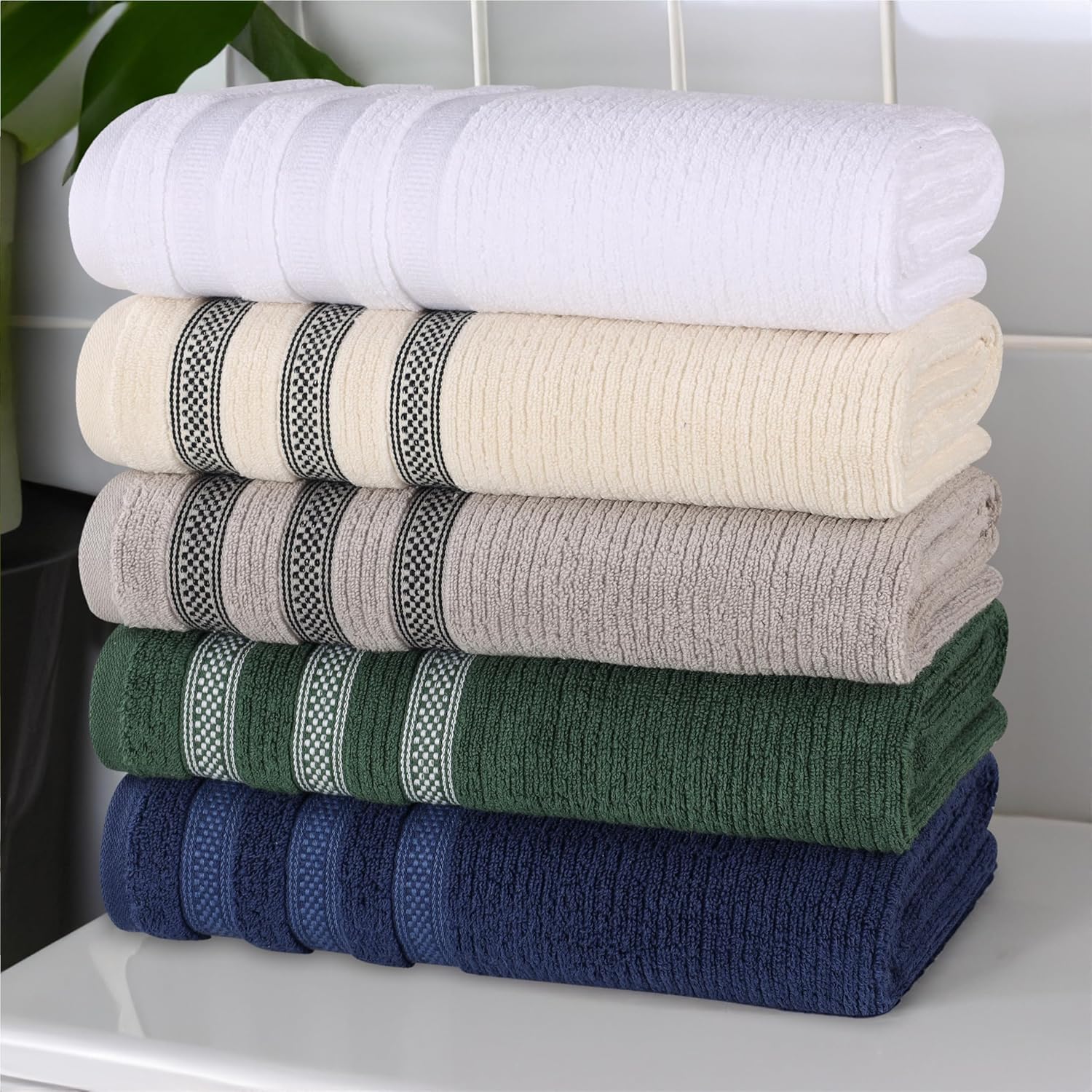 BLUENILEMILLS BNM Zero Twist Cotton Bath Towel Set of 3 Grey