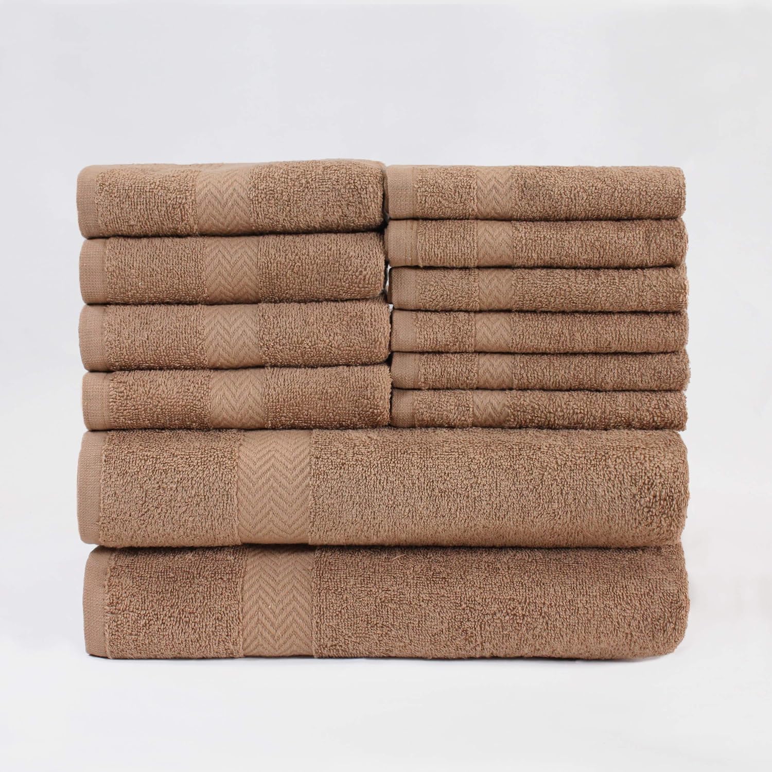 Superior Cotton Towel Set 12 Piece Latte Collection
