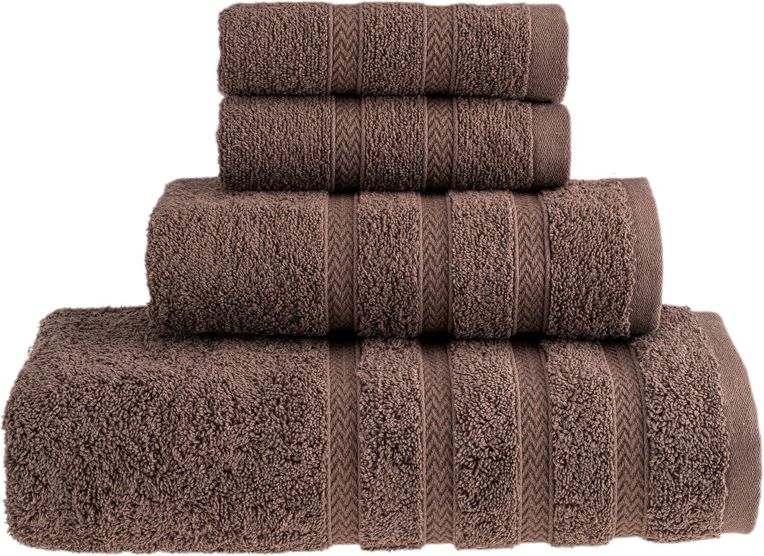 HALLEY Turkish Towels Set 4 Piece Brown