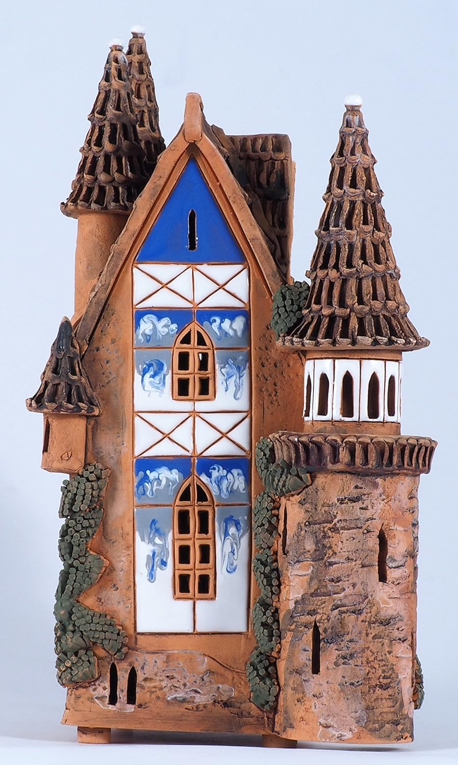Midene Handmade Ceramic Tealight Candle Holder Fantasy Light House