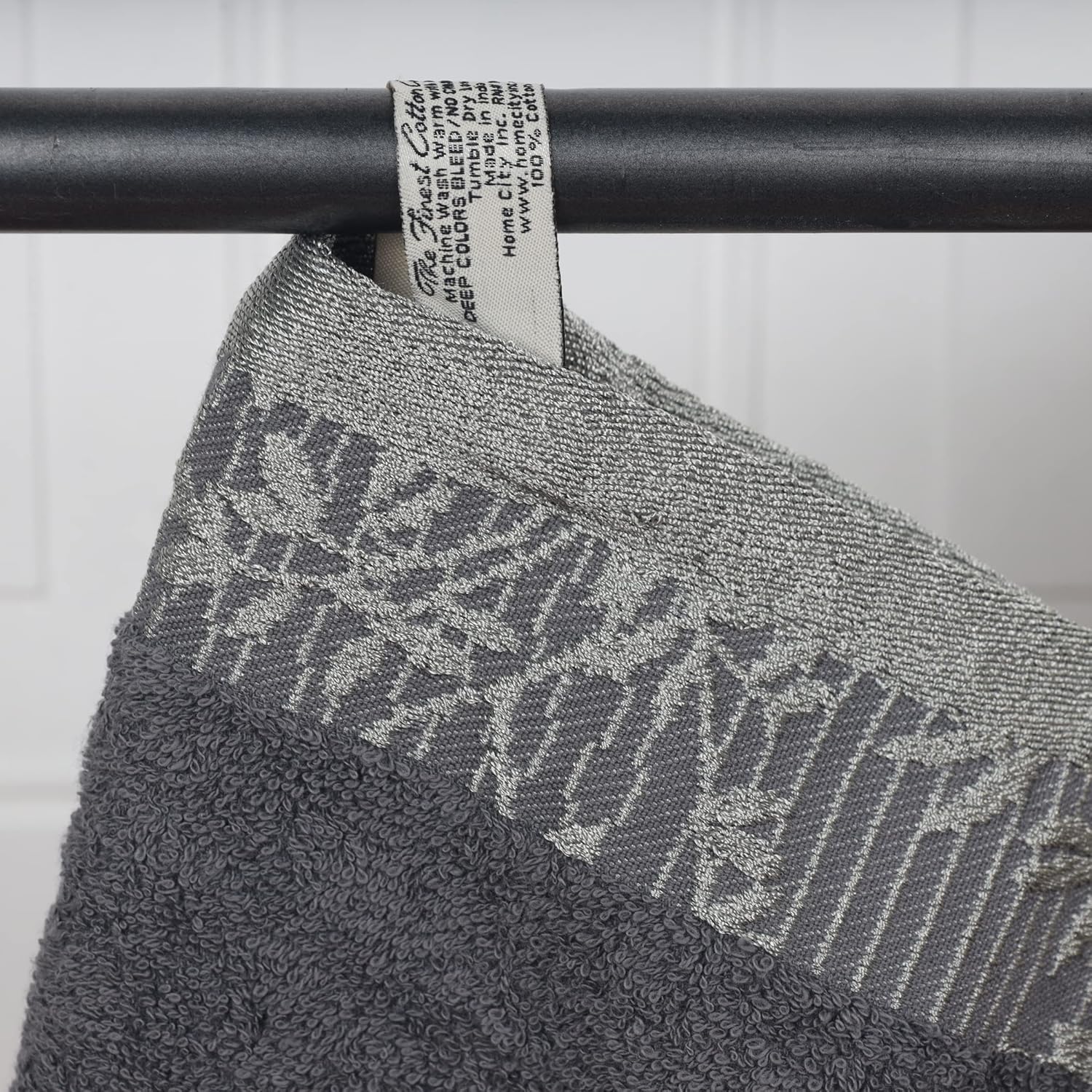 Superior Cotton Hand Towels Set of 4 with Grey Border