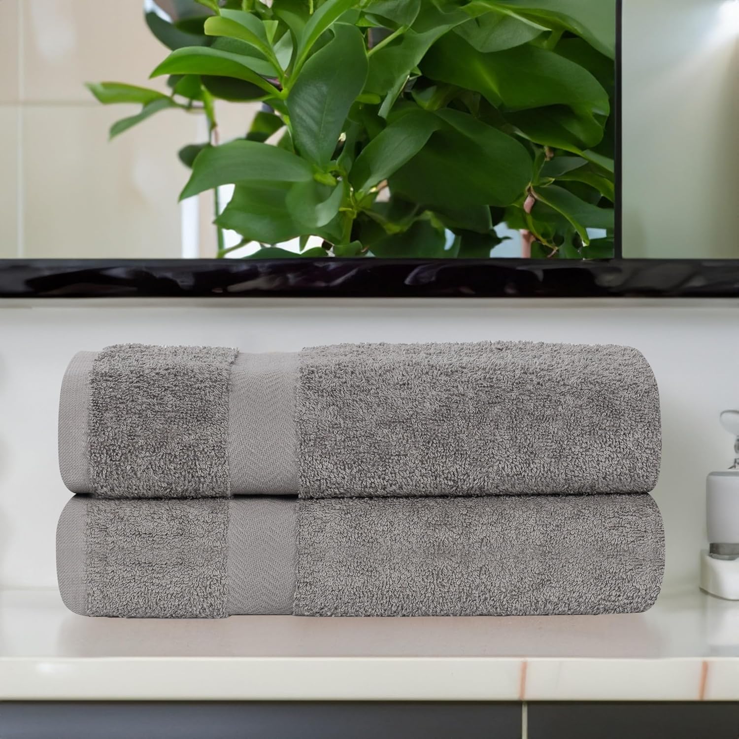 Superior 2-Piece Cotton Bath Sheet Set - Charcoal