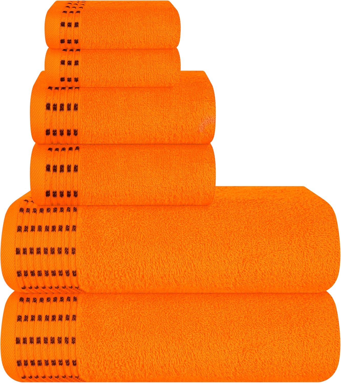 Ultra Soft Cotton Towel Set 6 Pack - Orange 1