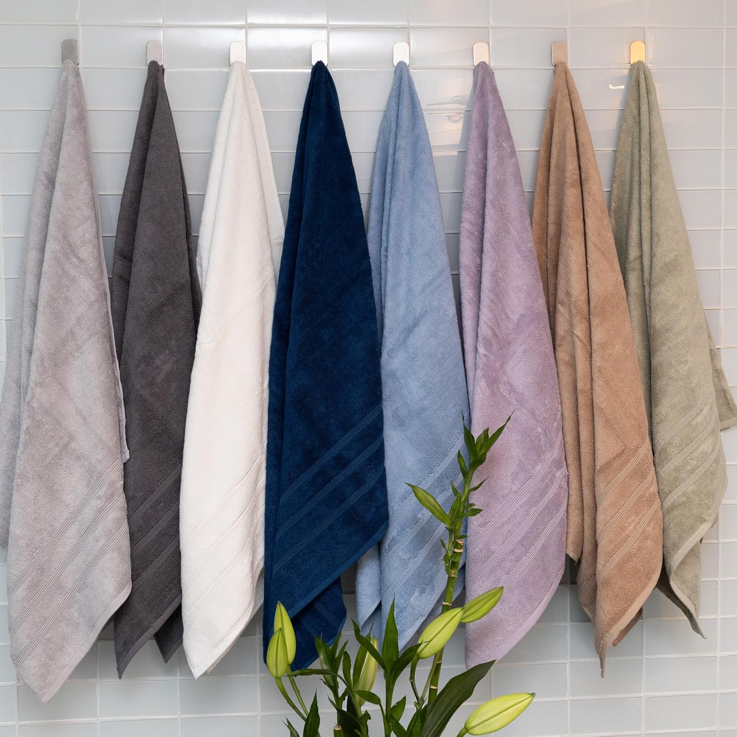 Mosobam 4pc Luxury Turkish Towel Set - Bamboo Viscose Combed Cotton