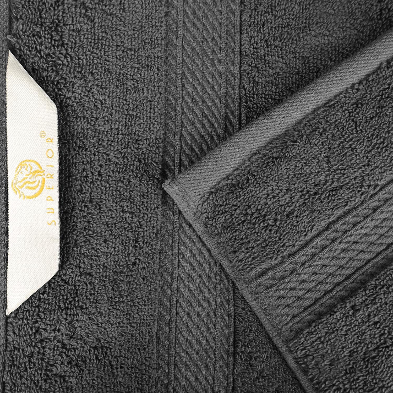 SUPERIOR Egyptian Cotton Pile 9-Piece Towel Set in Charcoal