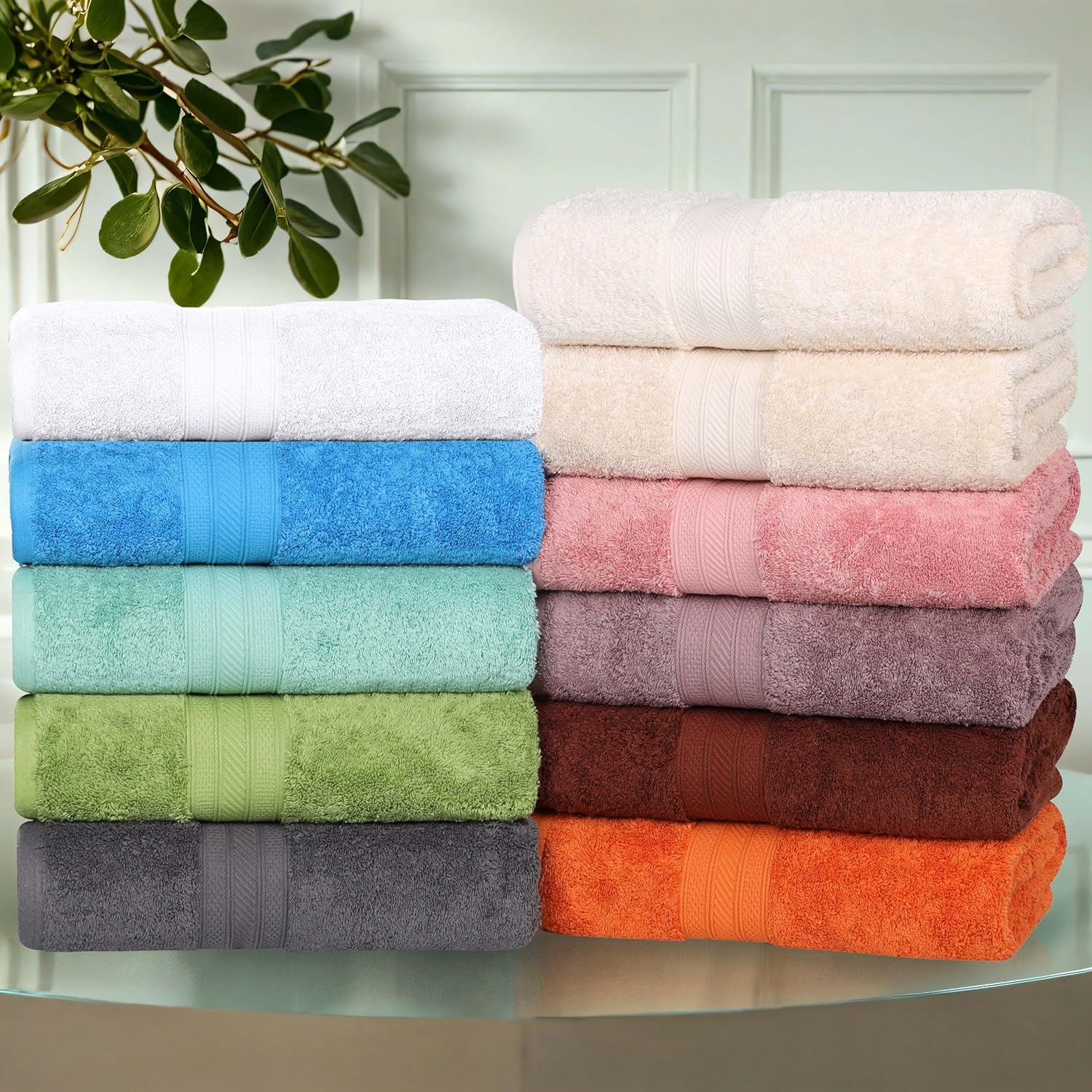 BLUENILEMILLS 700 GSM 6-Piece Cotton Towel Set Grey