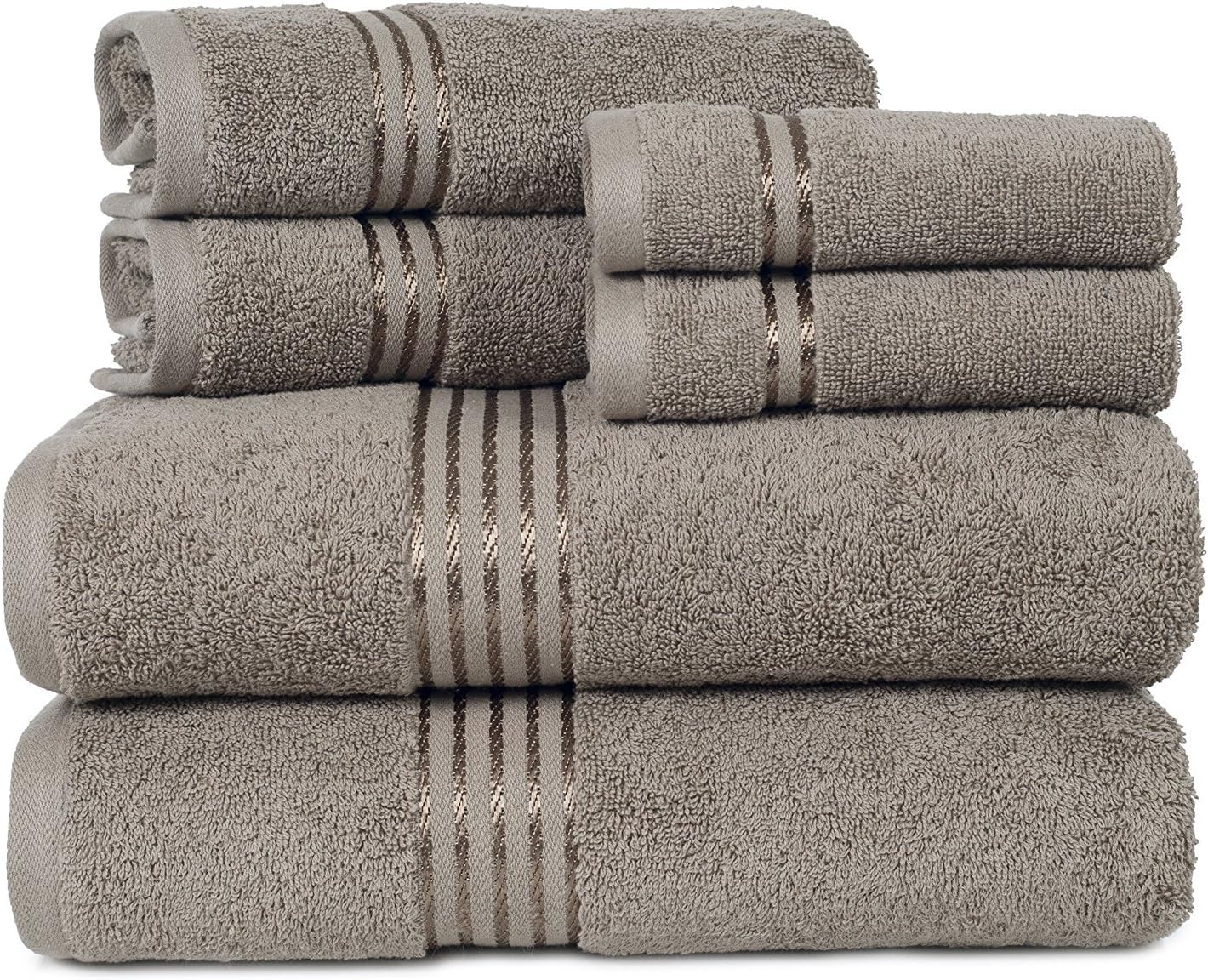 Lavish Home 100 Cotton Hotel Towel Set - Taupe