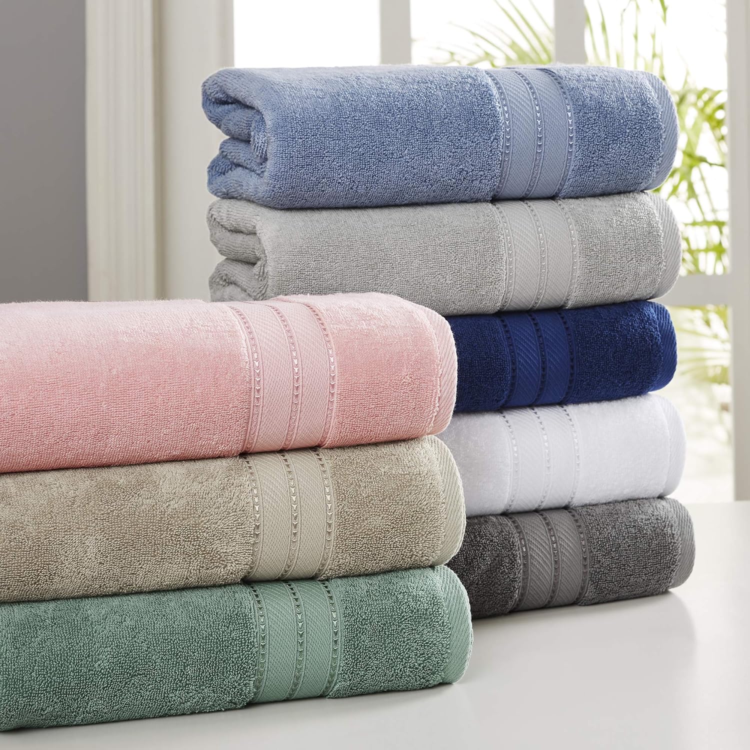 Modern Threads - 6-Piece Combed Cotton Towel Set in Charcoal
