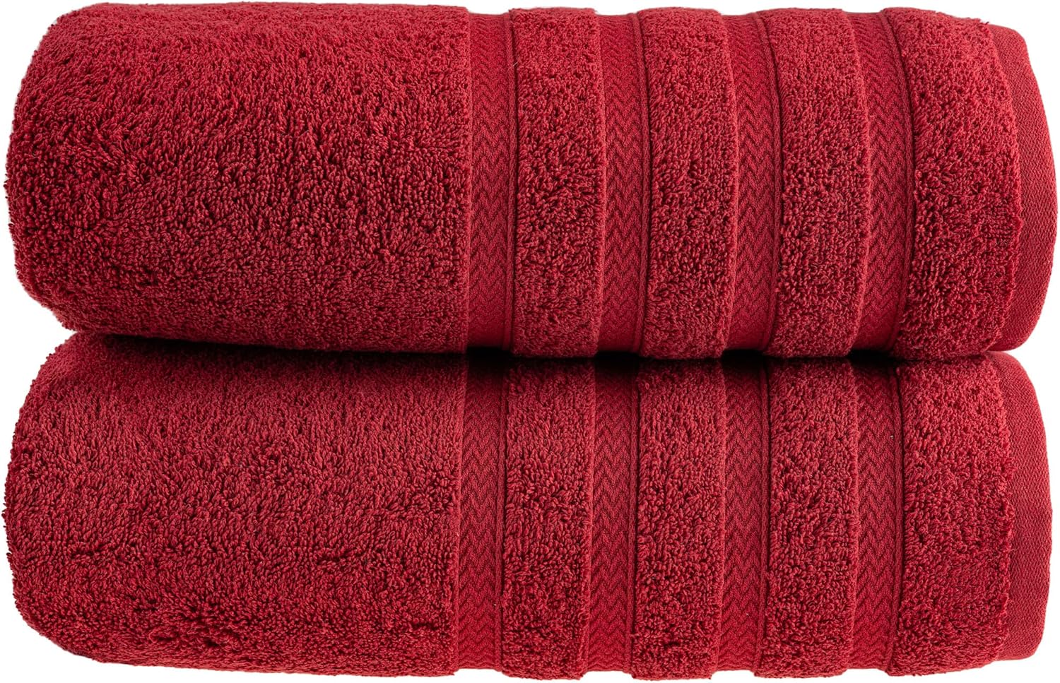 HALLEY Turkish 2 Pack Bath Towels - 650 GSM Red