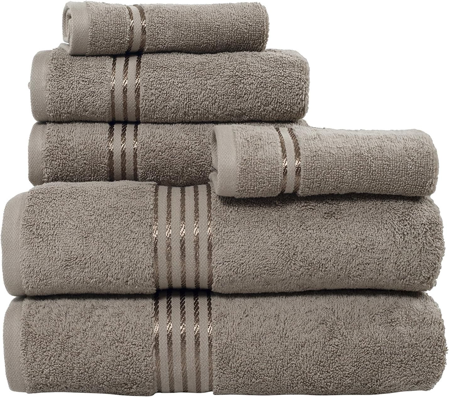 Lavish Home 100 Cotton Hotel Towel Set - Taupe