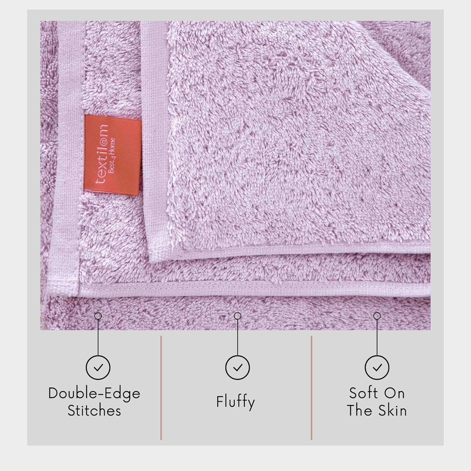 TEXTILOM 100 Turkish Cotton Oversized Bath Sheet - Lilac