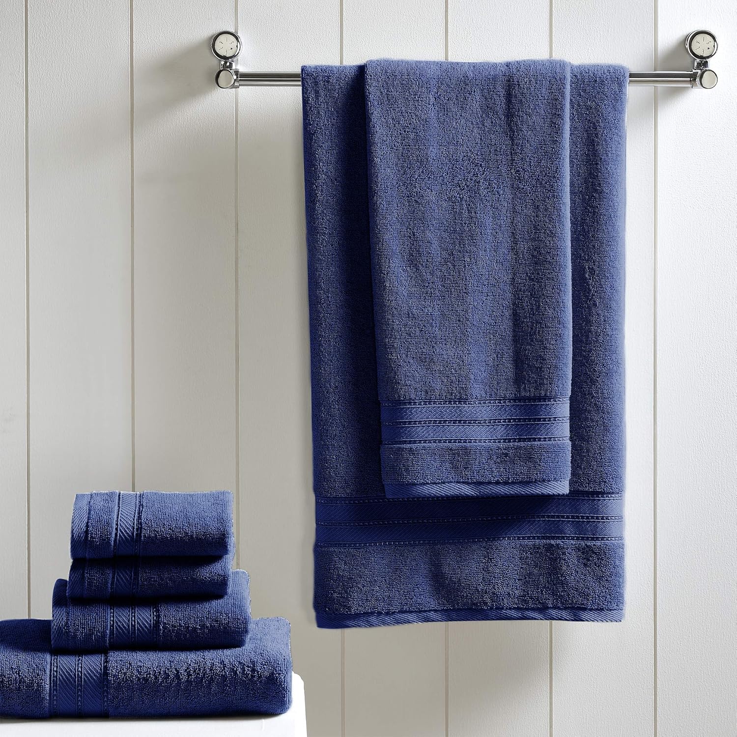 Modern Threads Spun Loft 6-Piece Cotton Towel Set Navy