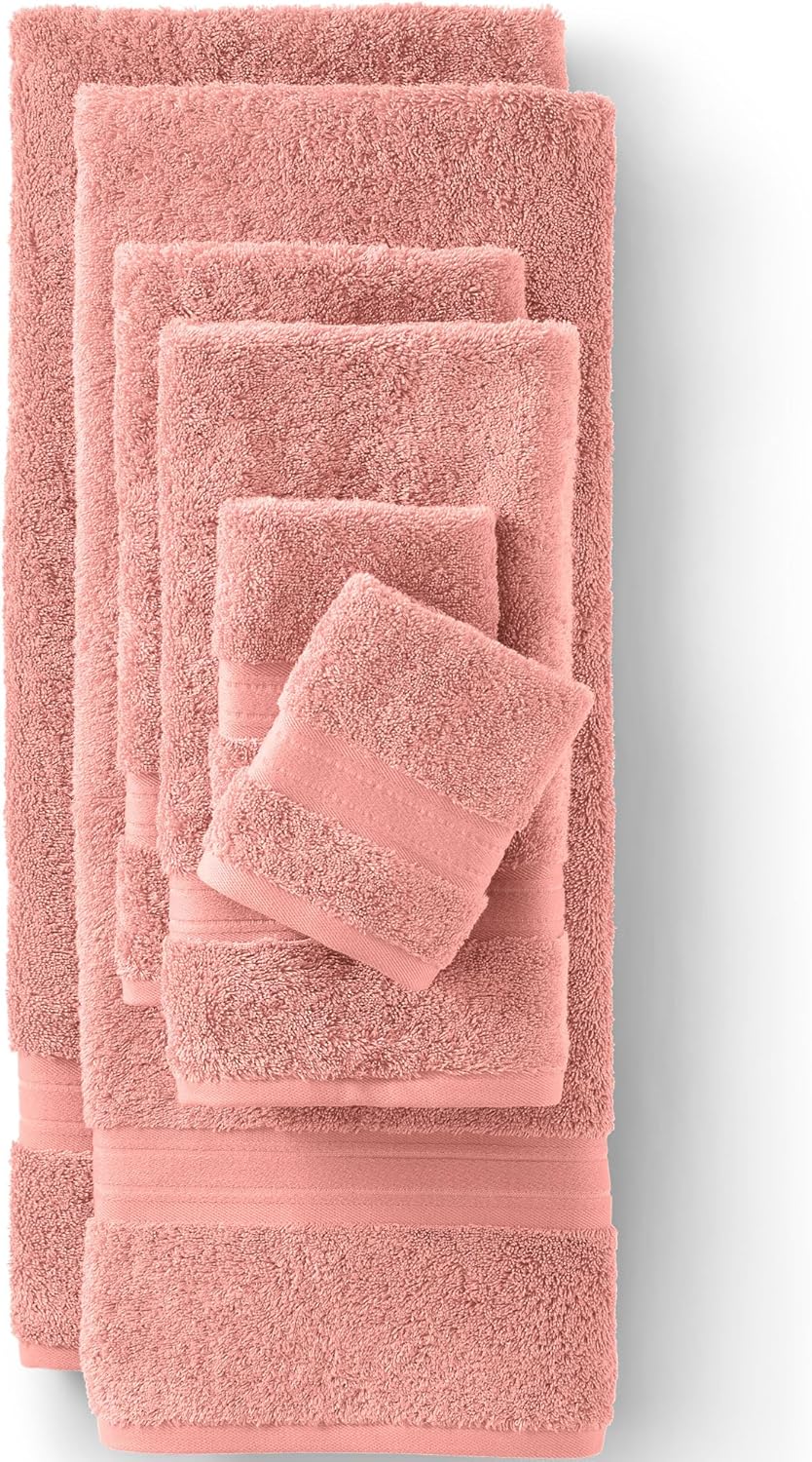 Lands End Supima Towel Rose Bud Bath Towel Set