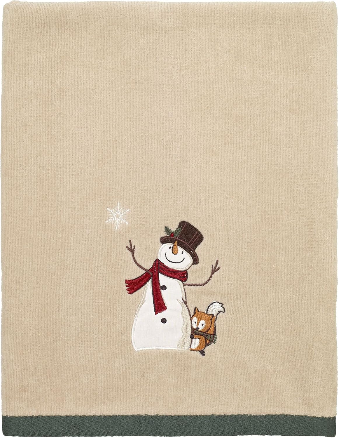 Avanti Linens Bath Towel 2 Pack - Happy Snowman Red Fox