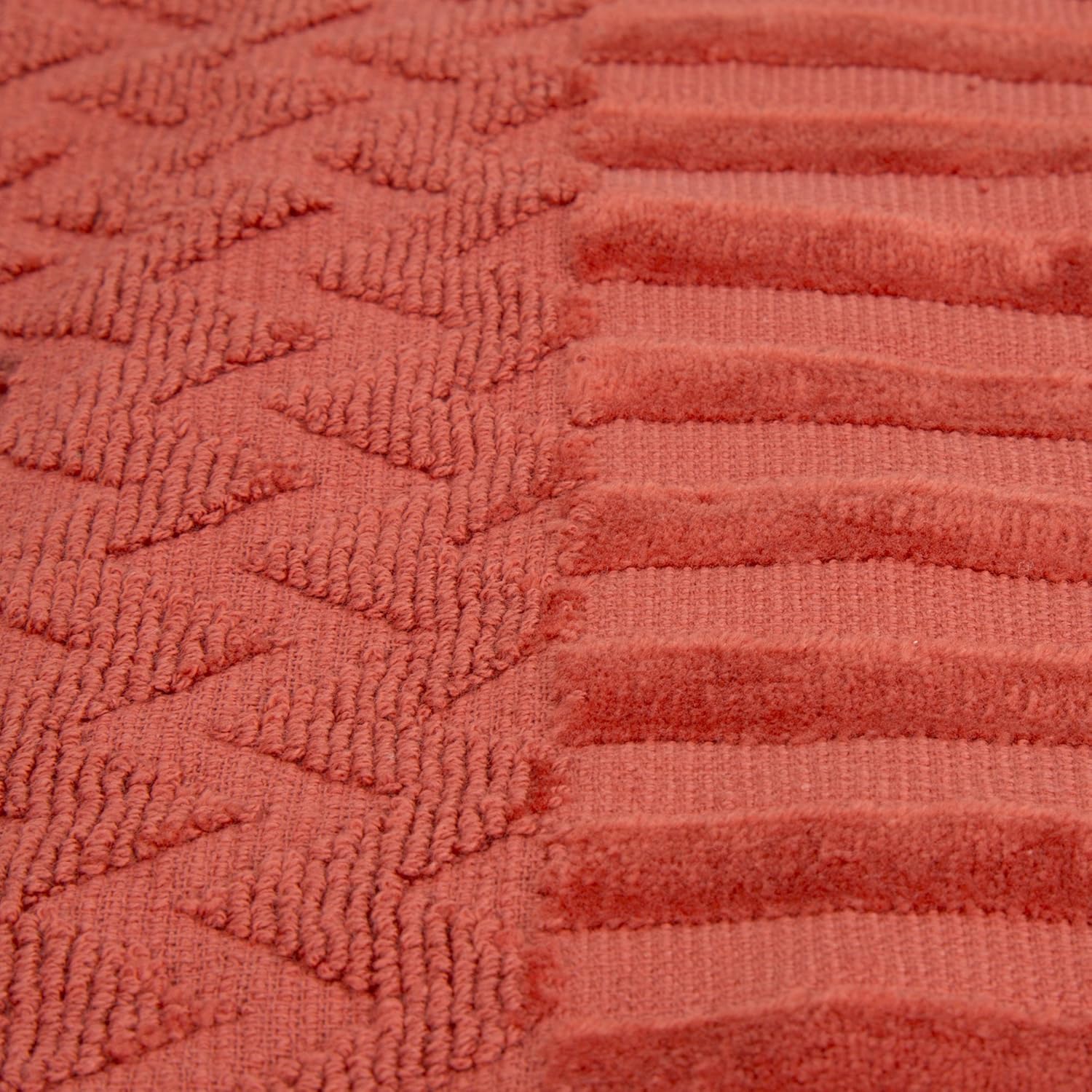 Lavish Home 6-Piece Cotton Bath Towel Set - Brick Chevron Patterned