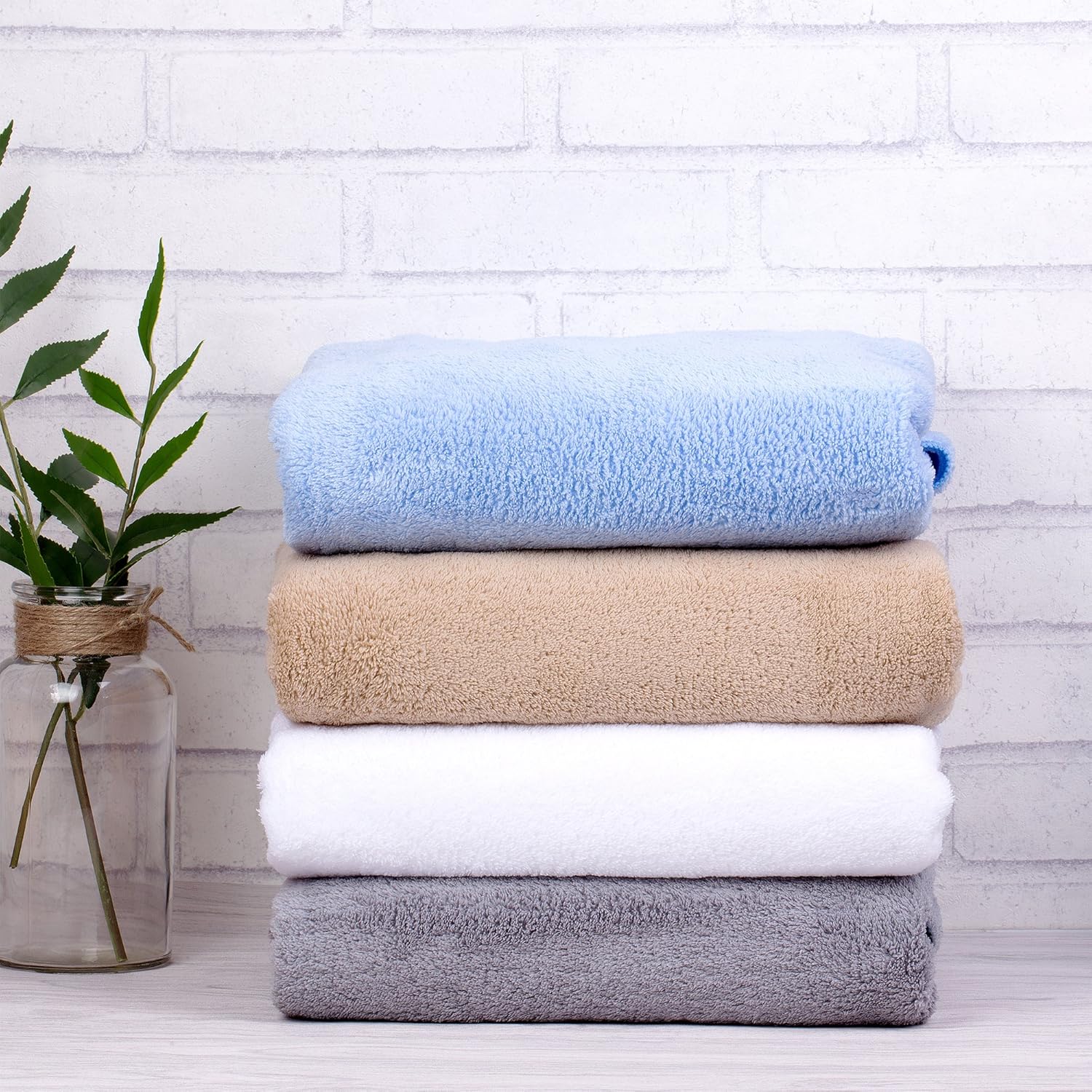 JML Luxury Spa Bath Towels 2 Pack 30x60 - 350GSM Plush Fleece Set