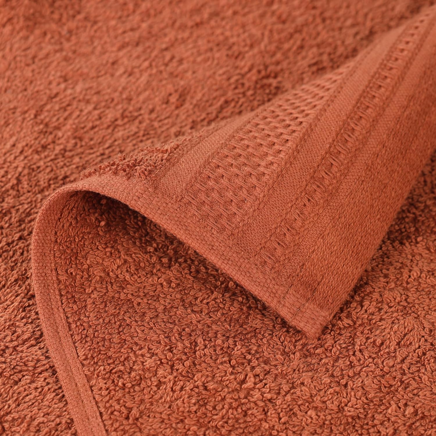 Superior 12-Piece Cotton Towel Set with Waffle Border