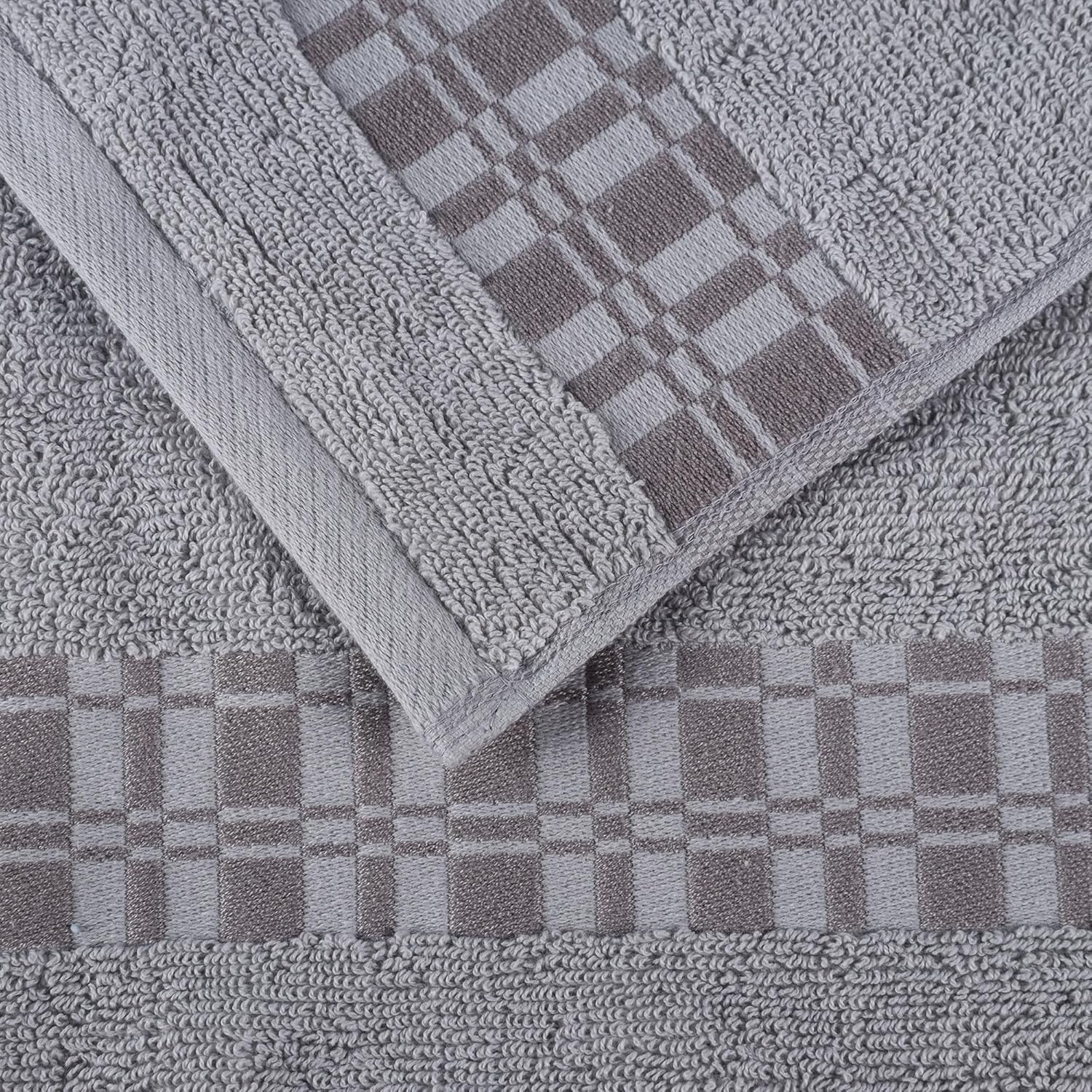 Superior 8-Piece Cotton Towel Set with Chrome Design