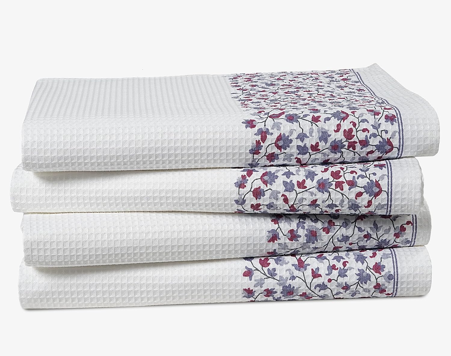 Lane Linen 4-Piece Waffle Towel Set - 28x54 White Bath Towels