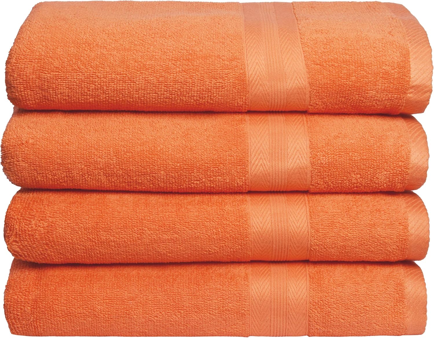 BOUTIQUO Premium Cotton 4 Pack Bath Towel Set - Orange 1