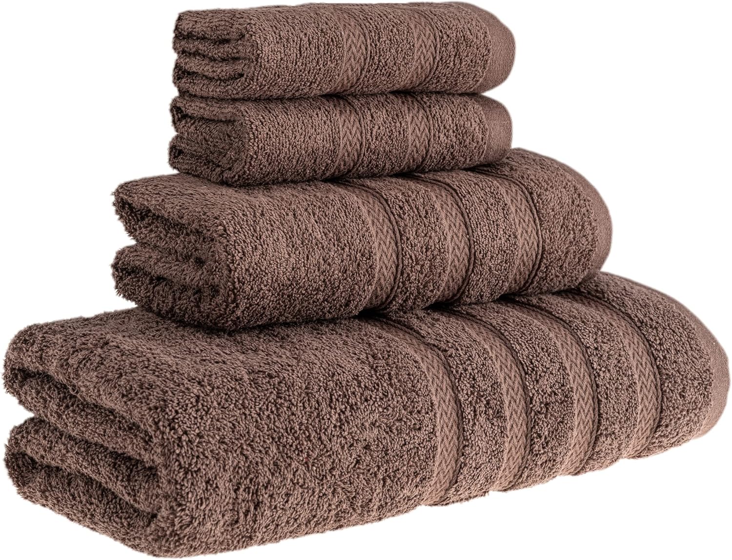 HALLEY Turkish Towels Set 4 Piece Brown