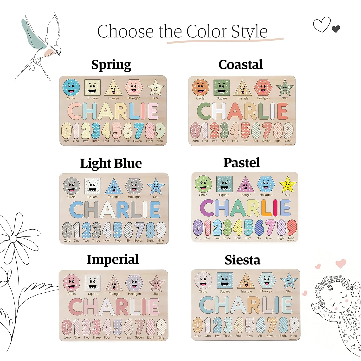 Personalized Wooden Name Puzzle for Babies and Toddlers