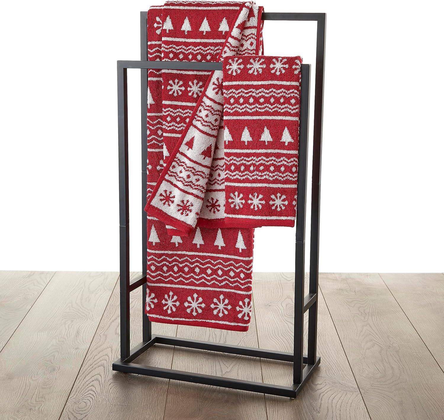 SKL Home Winter Fair Isle Bath Towel Red
