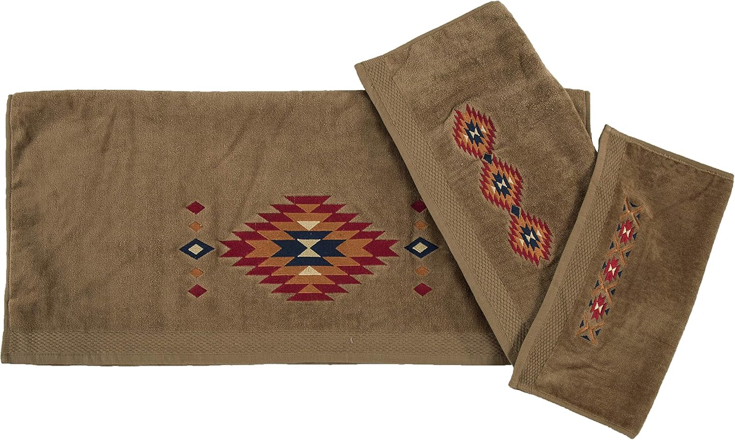 HiEnd Accents Del Sol Aztec 3 Piece Cotton Bath Towel Set