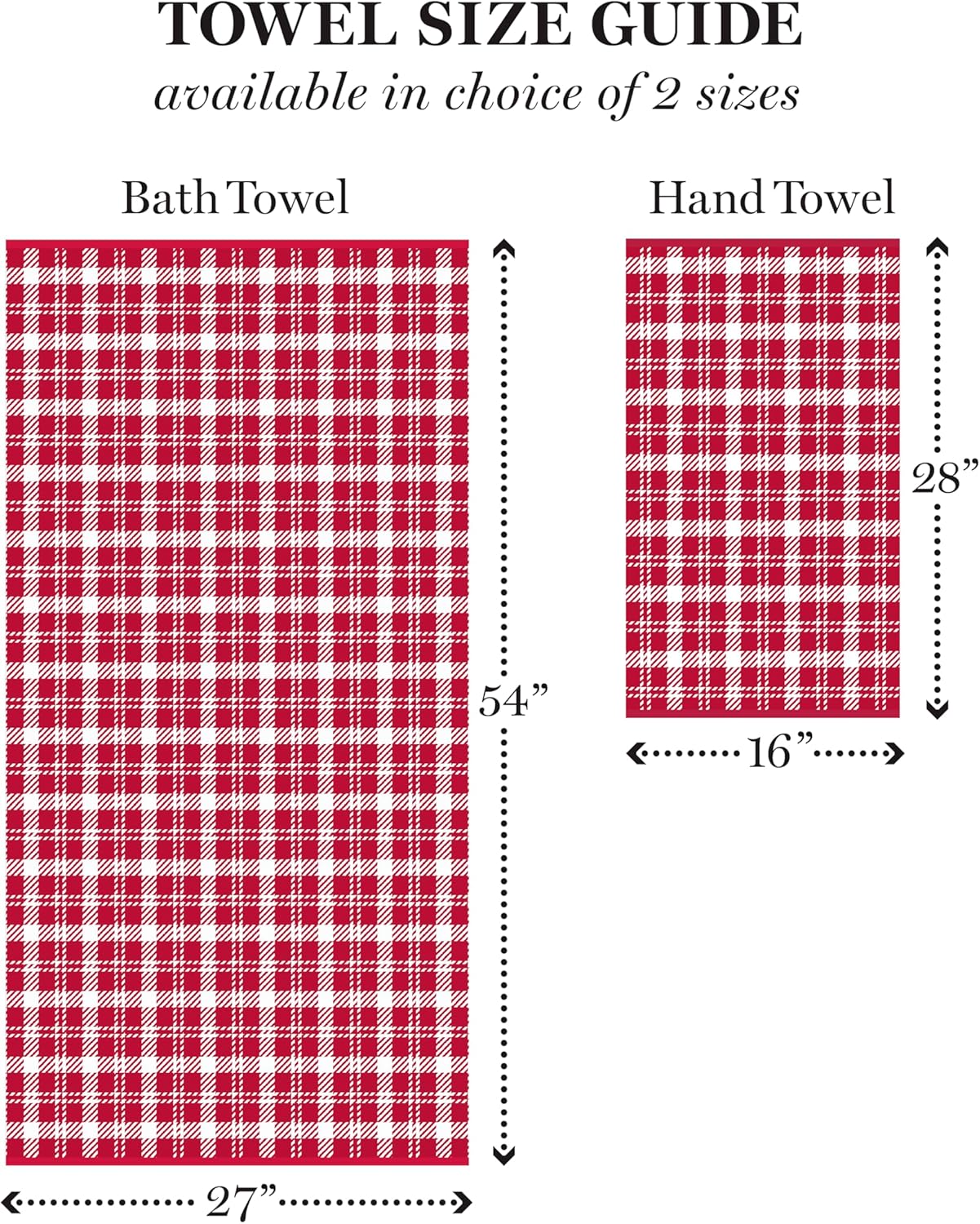 Martha Stewart Christmas Plaid Bath Towels Set of 2