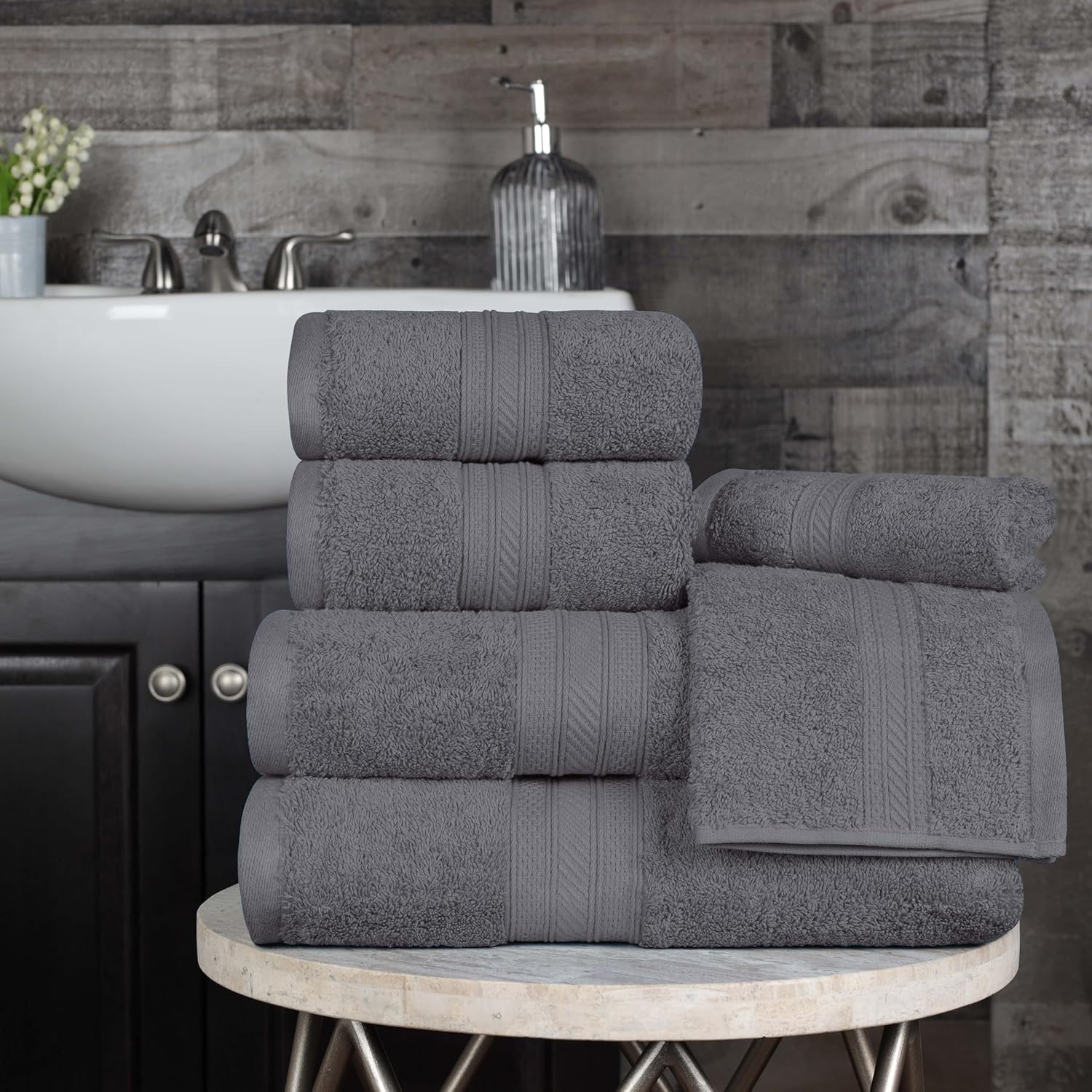 Superior 700 GSM 6-Piece Cotton Towel Set - Grey