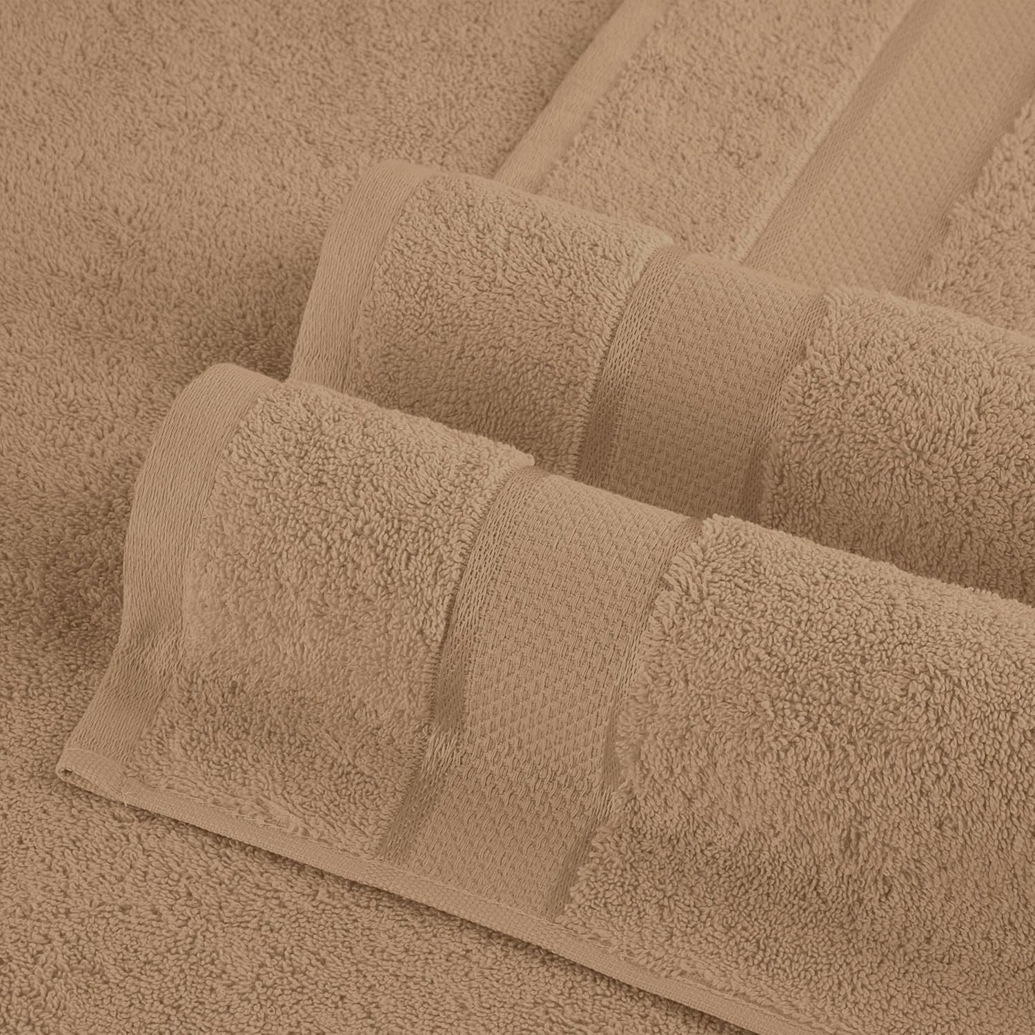 Elegant Comfort Premium Cotton 8-Piece Towel Set in Taupe