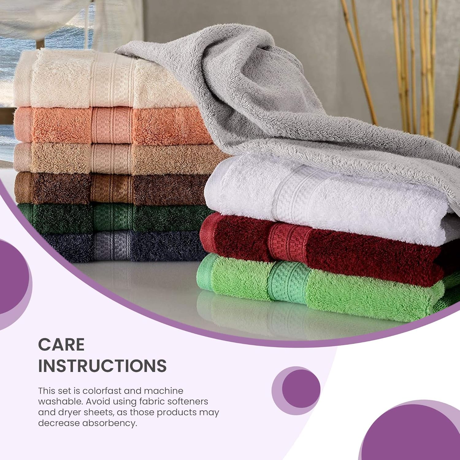 BLUENILEMILLS 2-Piece Cotton-Blend Bath Towel Set