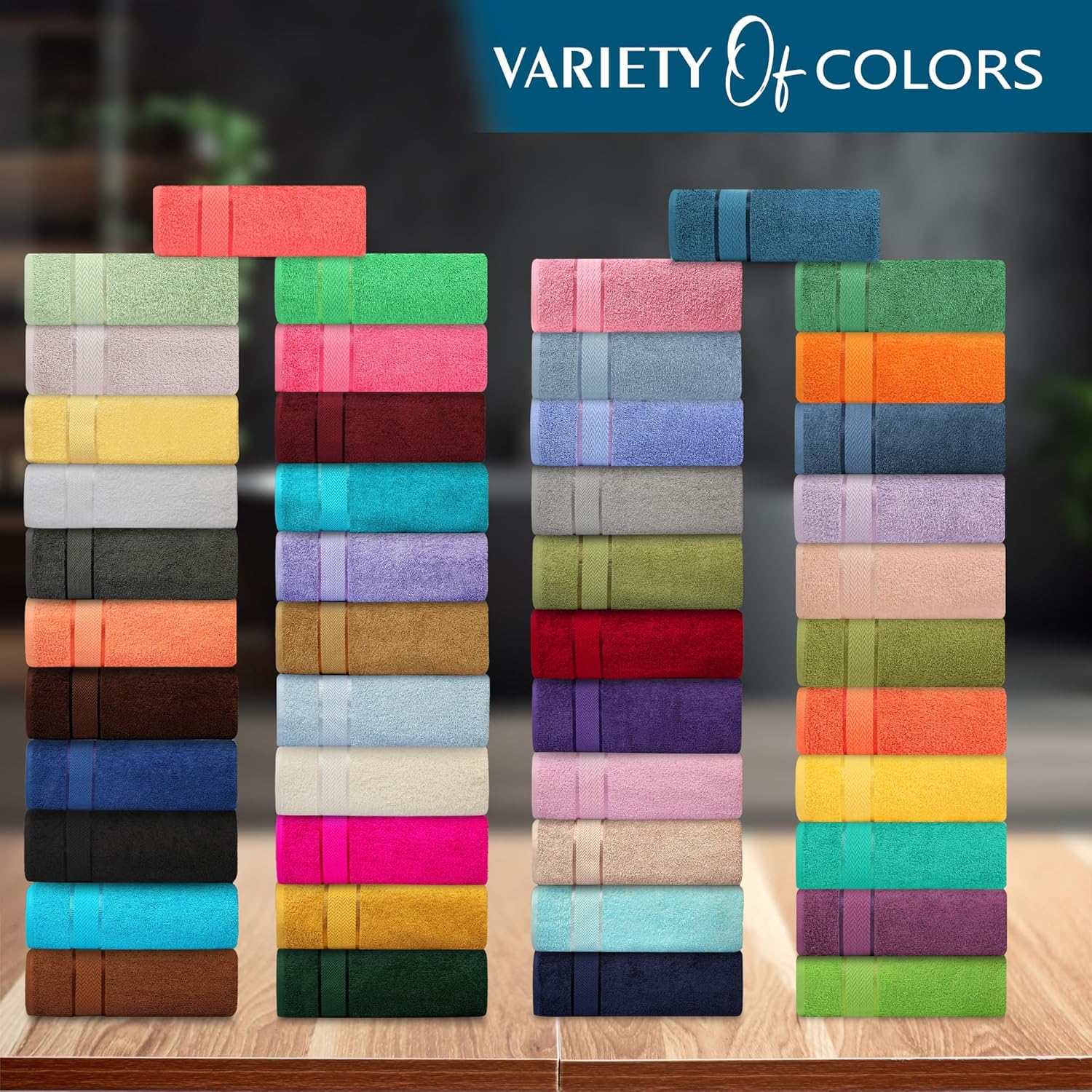 CraftBerry Aqua Blue 100 Cotton Bath Towel Set of 4