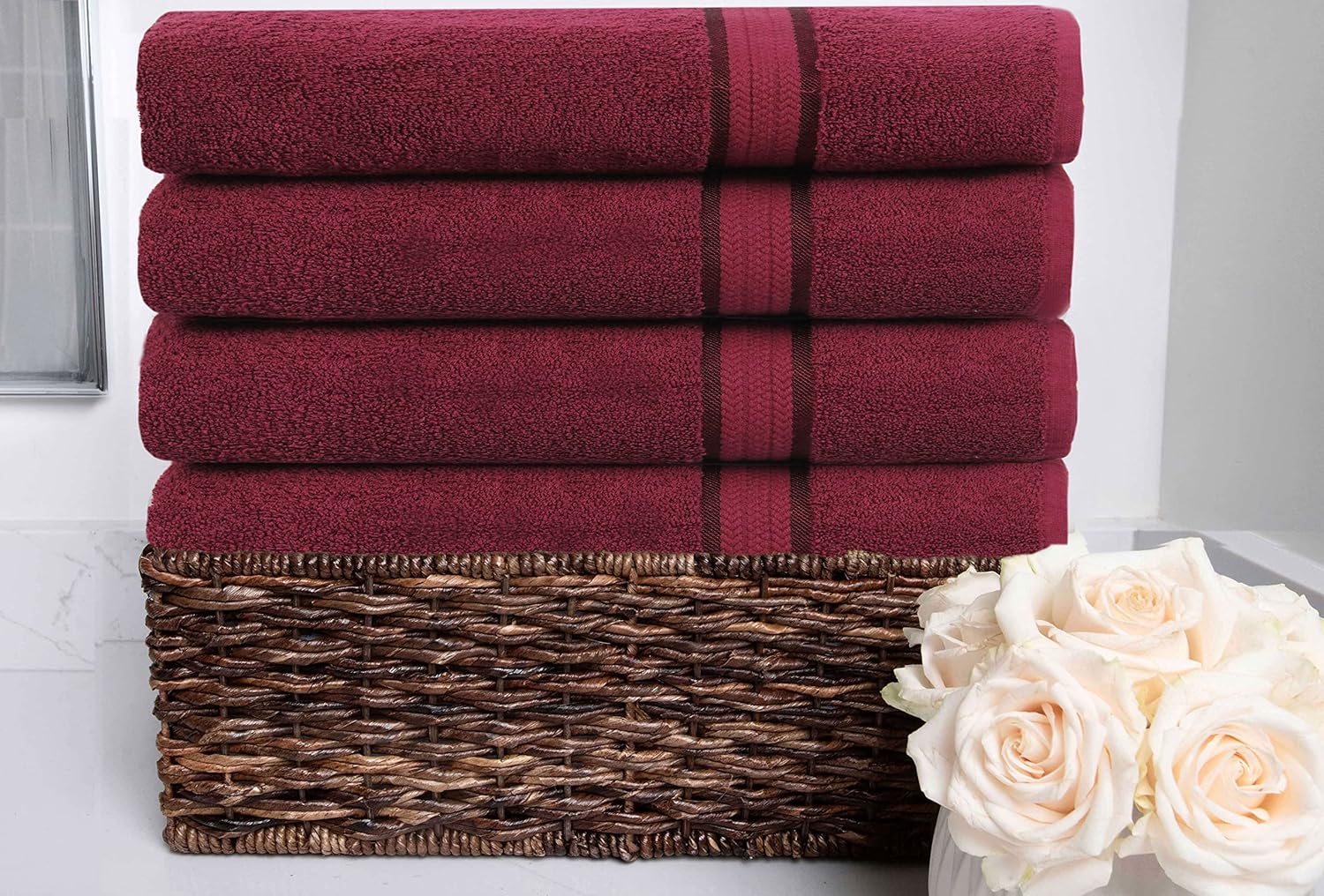 COTTON CRAFT 4 Pack Ultra Soft Bath Towels