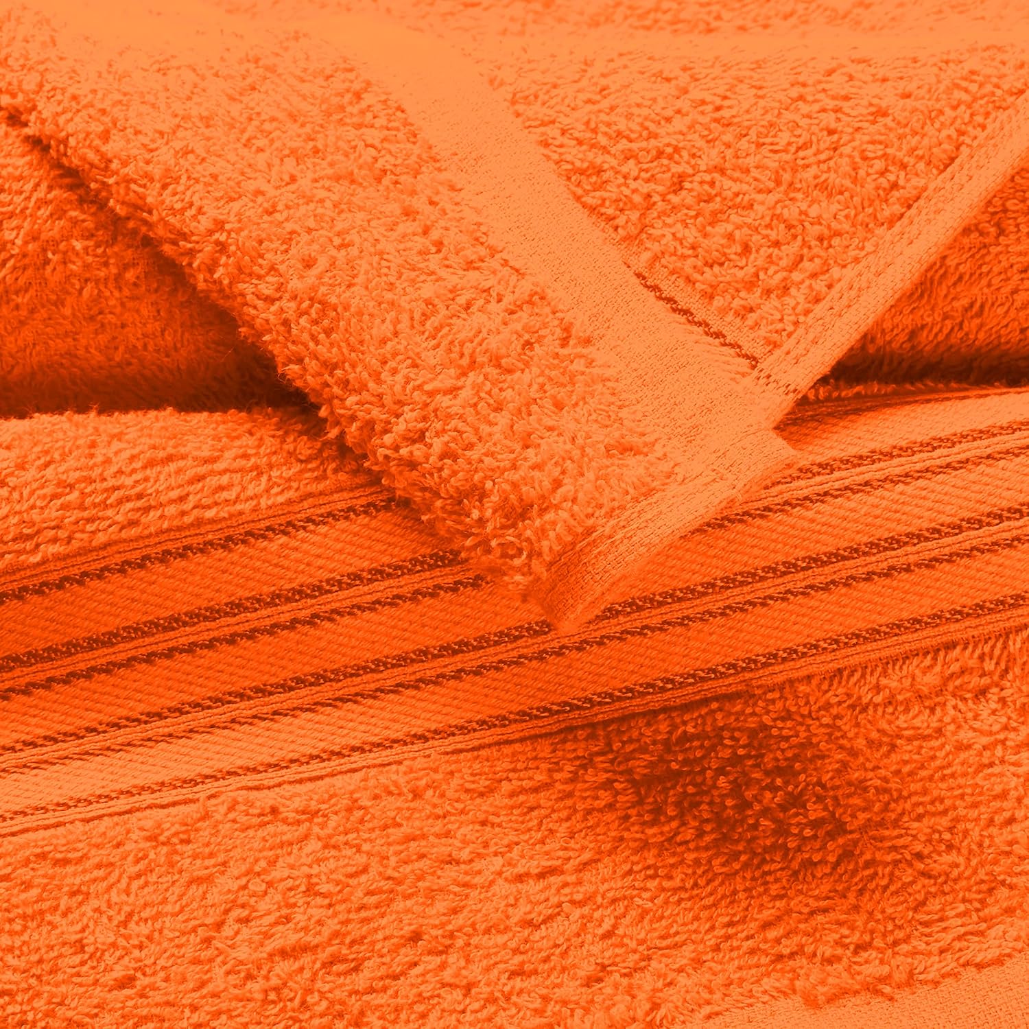 BOUTIQUO 2 Pack 28x55 Cotton Bath Towels Orange