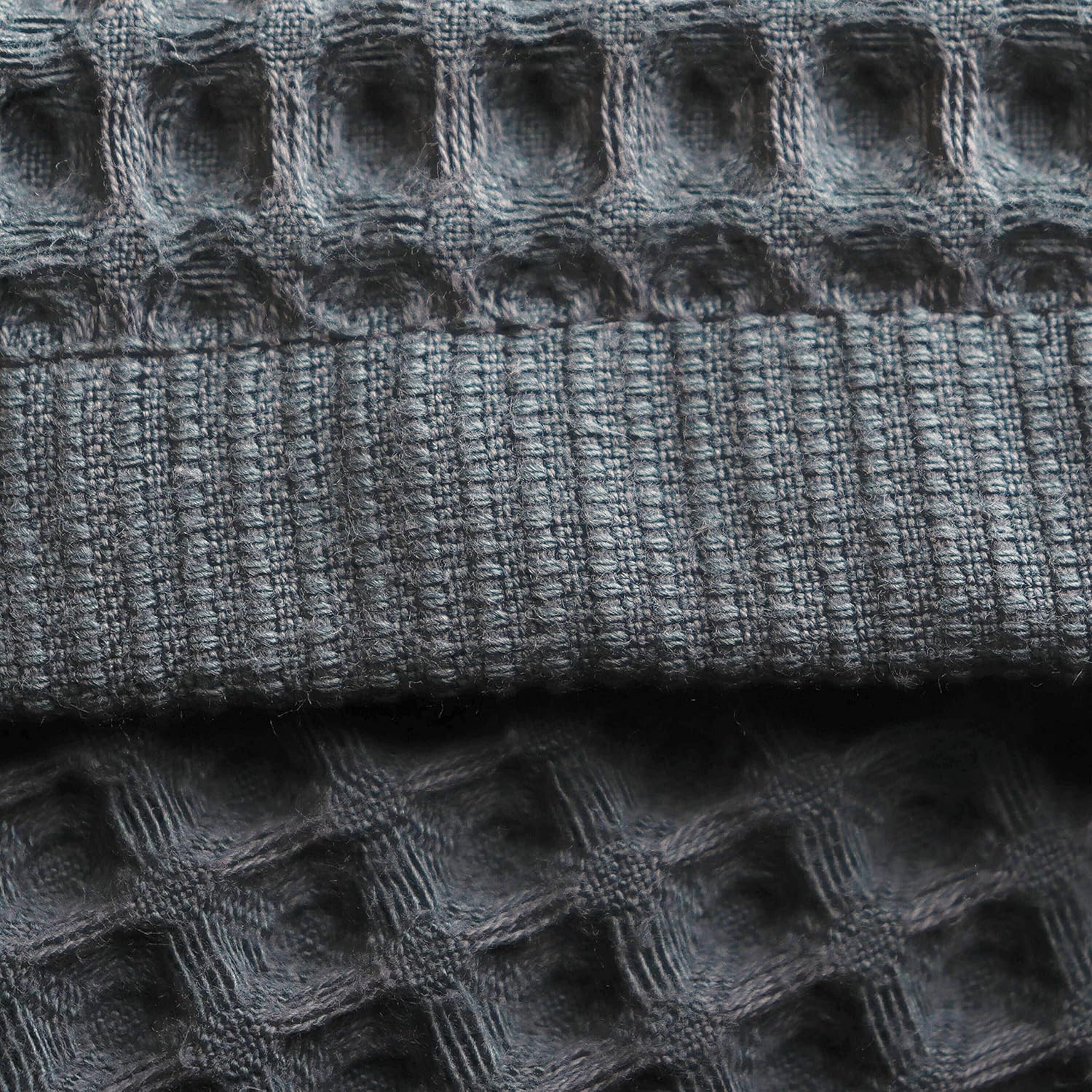 Luxury Waffle Towel Set 4 Pieces Anthracite
