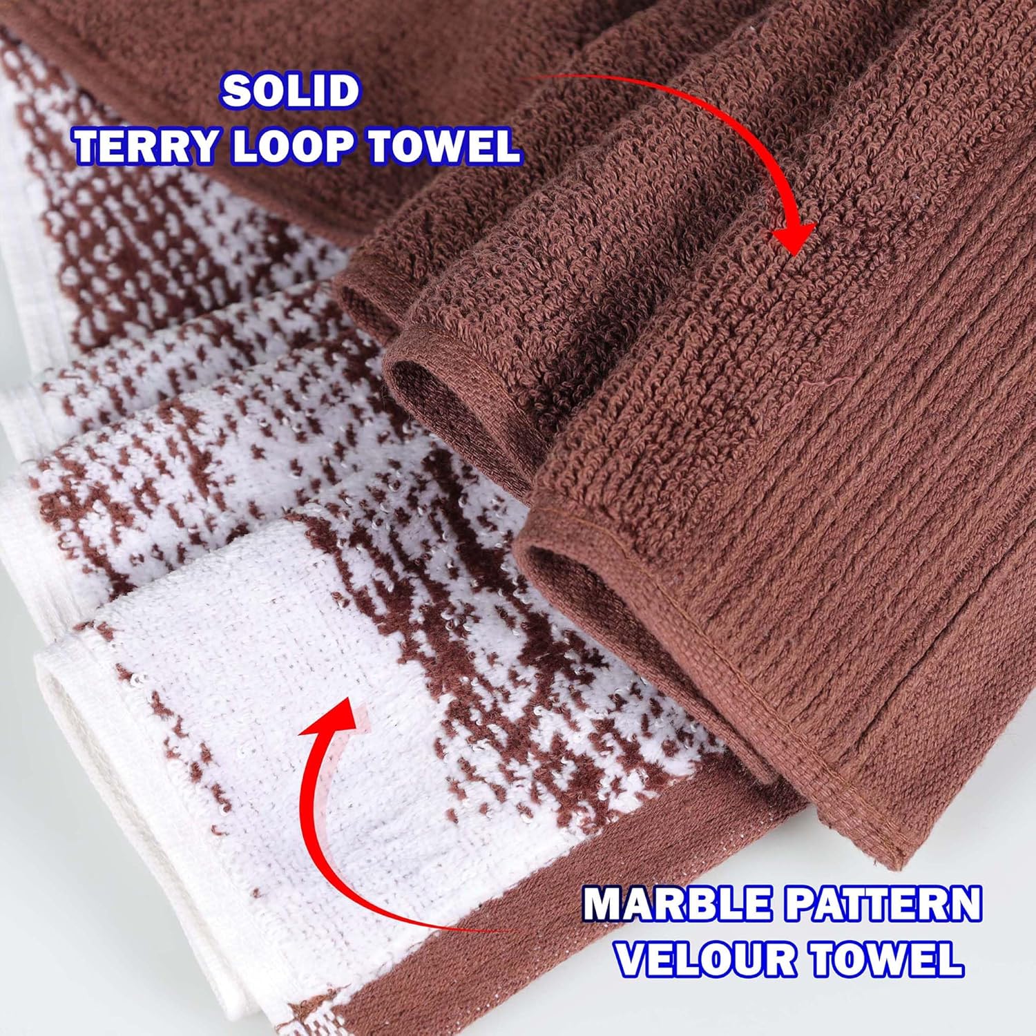 Superior Cotton 10-Piece Towel Set Brown