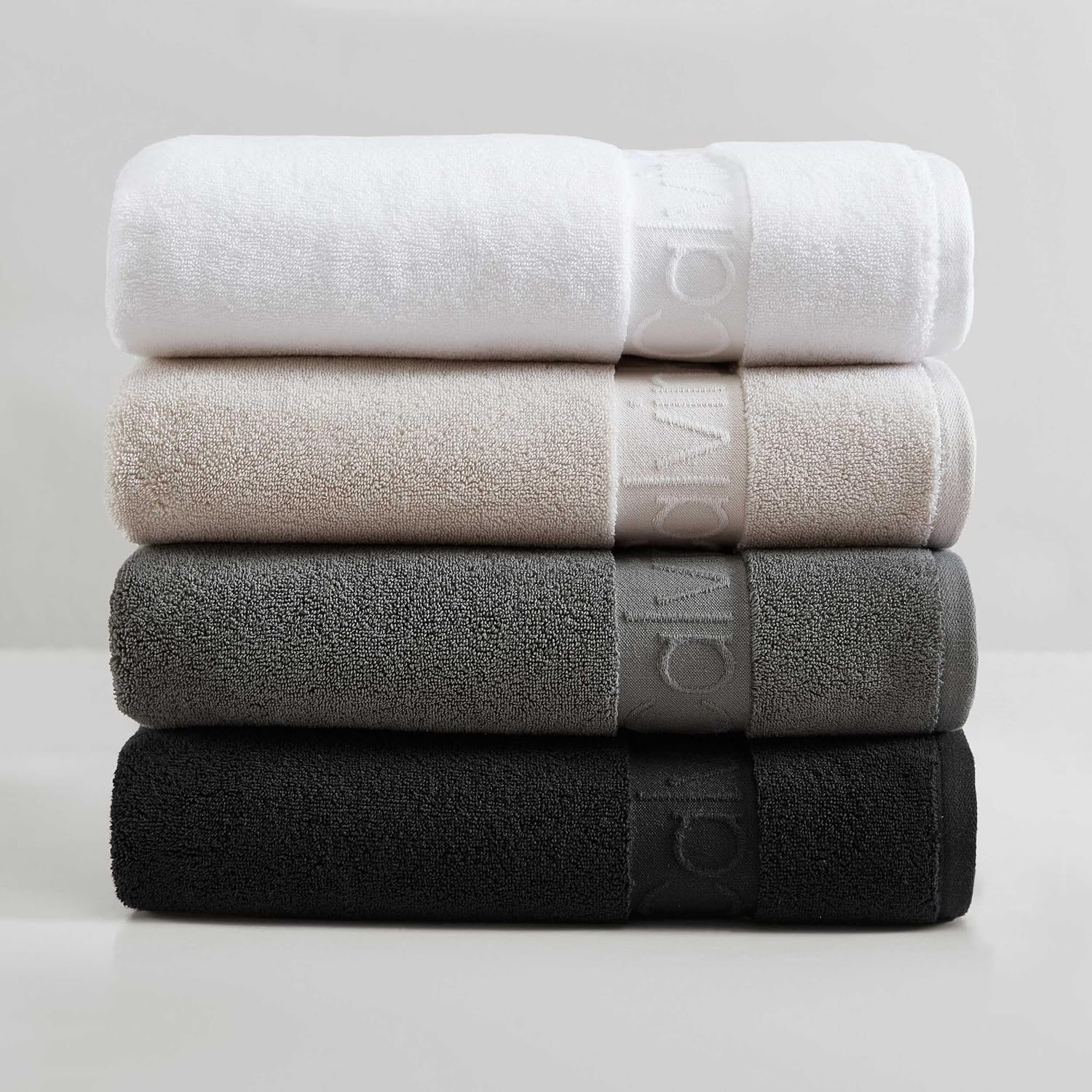 Calvin Klein Bath Towel Set 3-Piece Solid Grey 1