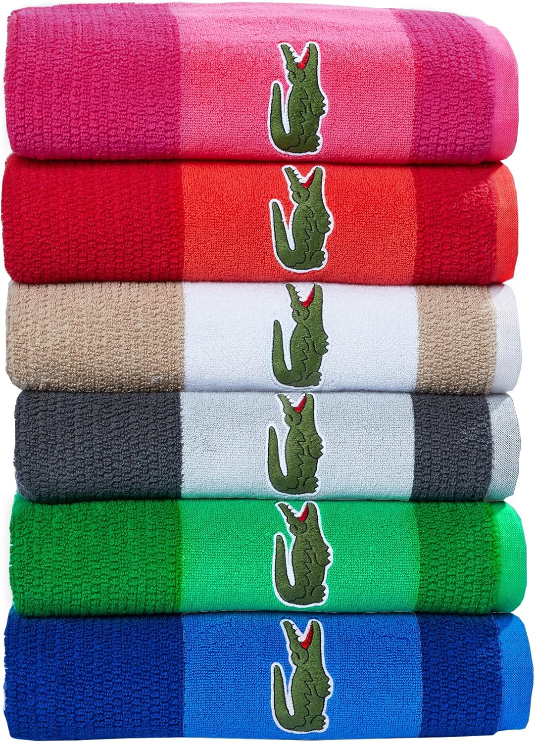 Lacoste Match Bath Towel - Striped Design 1