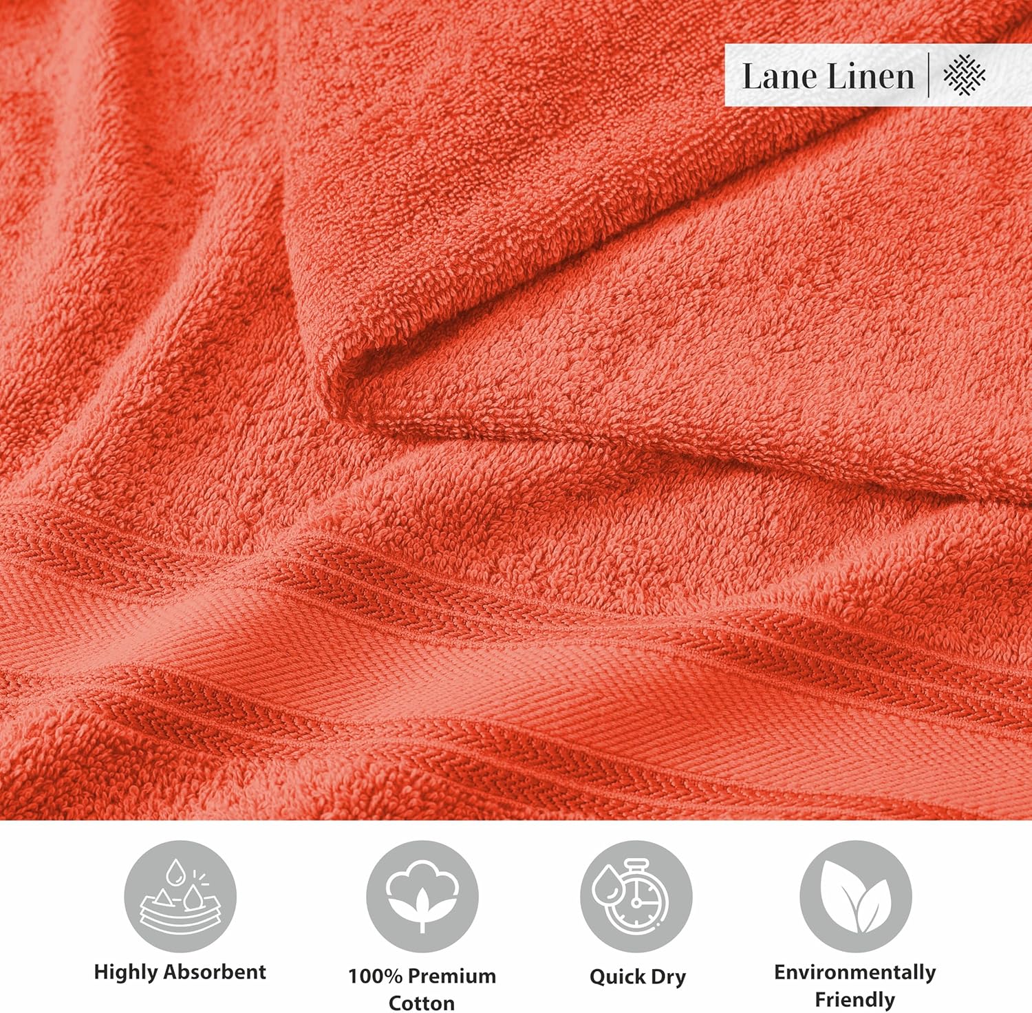 Lane Linen Luxury Hotel Bath Towel Set 4pcs 28x54