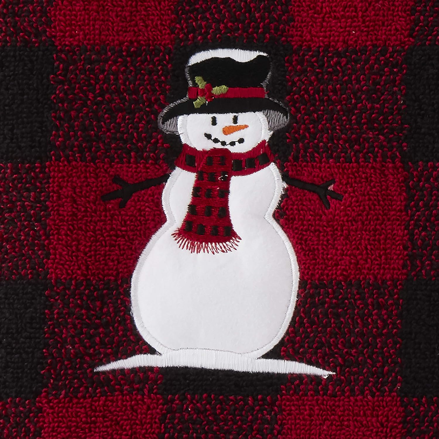 SKL Home Christmas Snowman Bath Towel Red