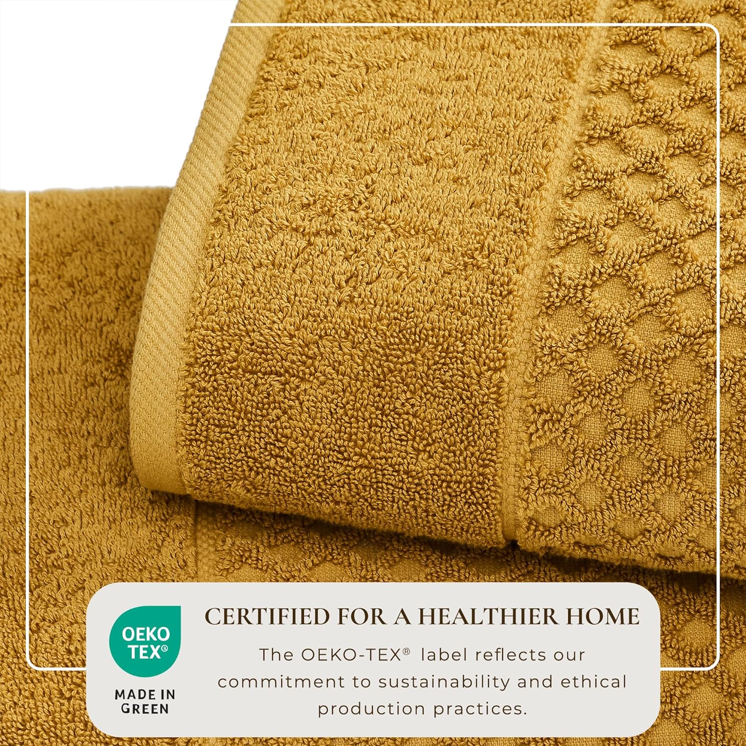 Great Bay Home Yellow Bath Towels 4 Pack - 54x27 Absorbent Towels