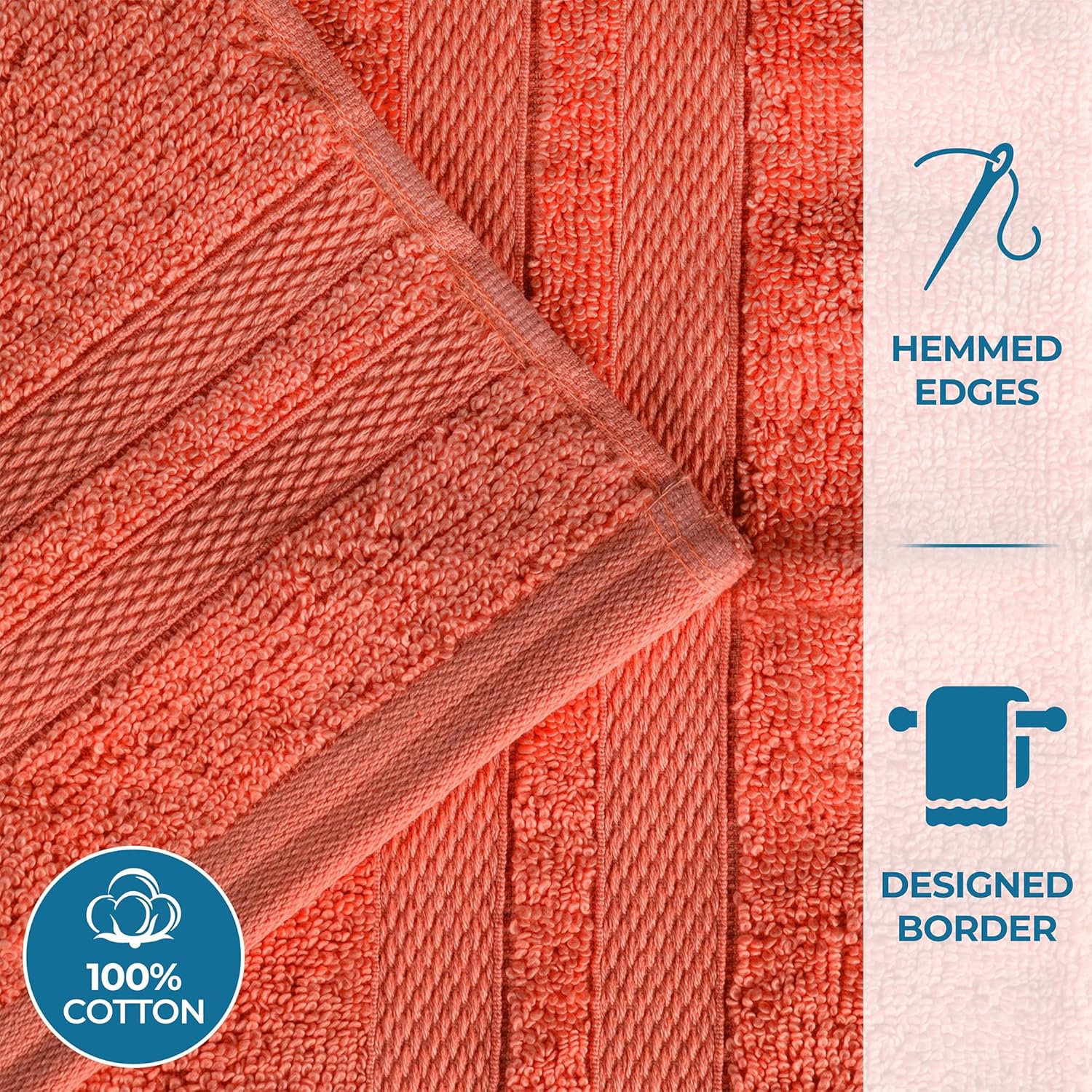 Superior Ultra-Soft 3-Piece Cotton Towel Set - Tangerine