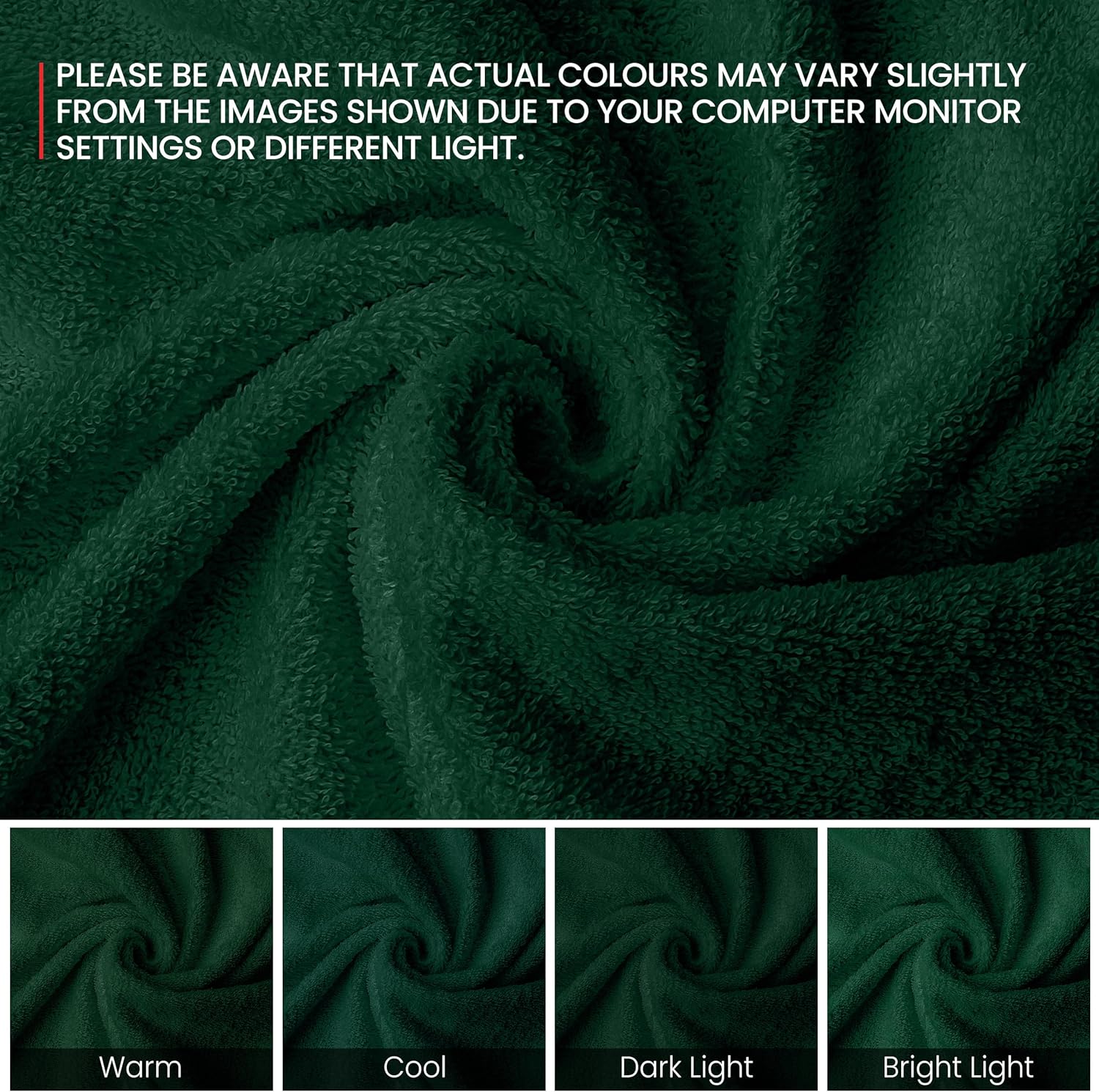 Hunter Green Washcloth Set 12 Pack 12 Inch 100 Cotton